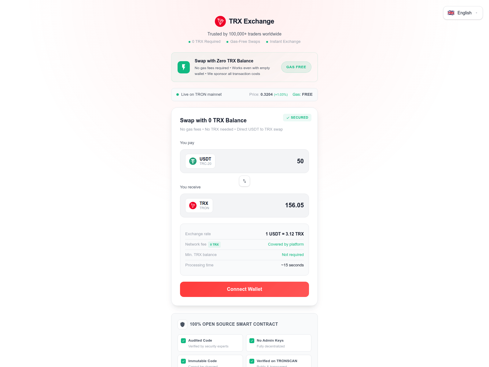 Screenshot of tronconvert.com