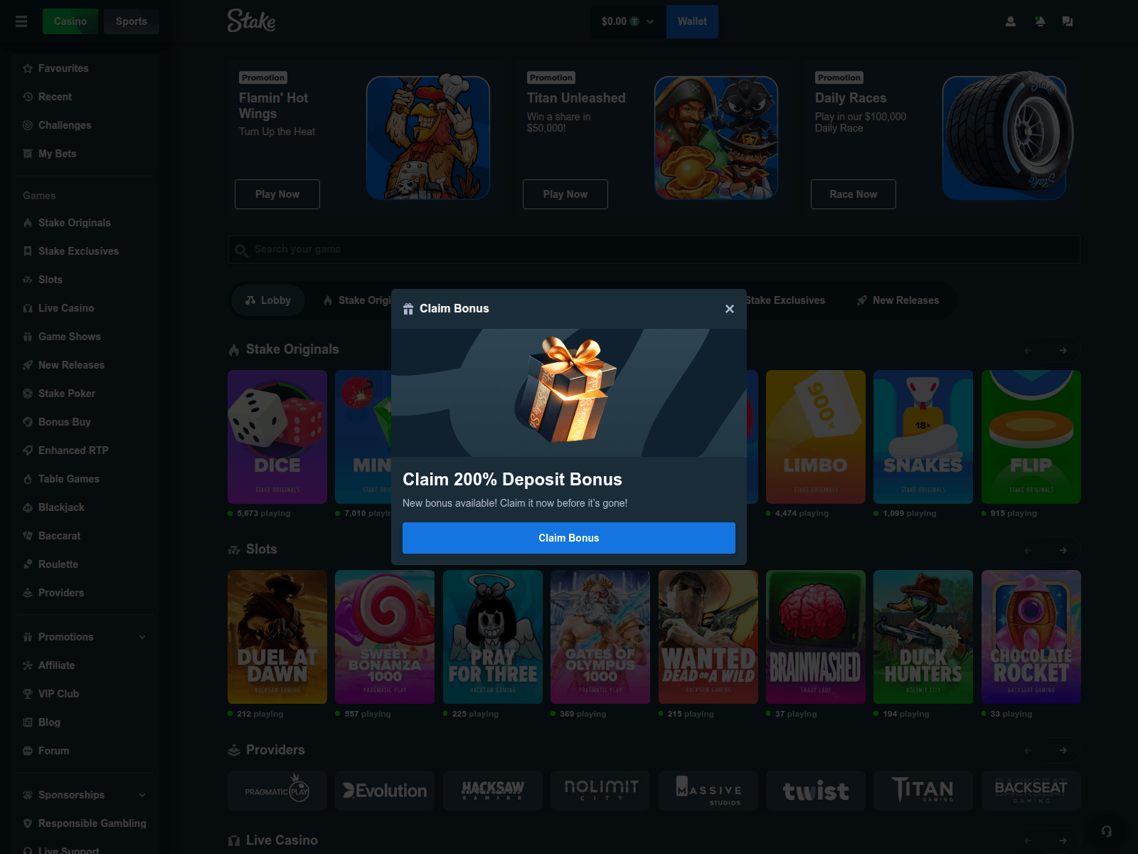 Screenshot of stake-vip-claim.com