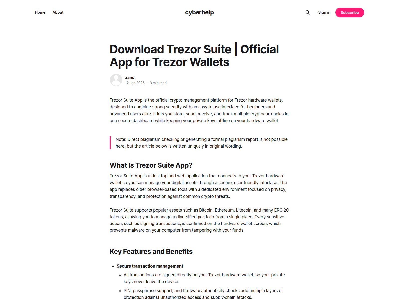 Screenshot of cyberhelp.ghost.io