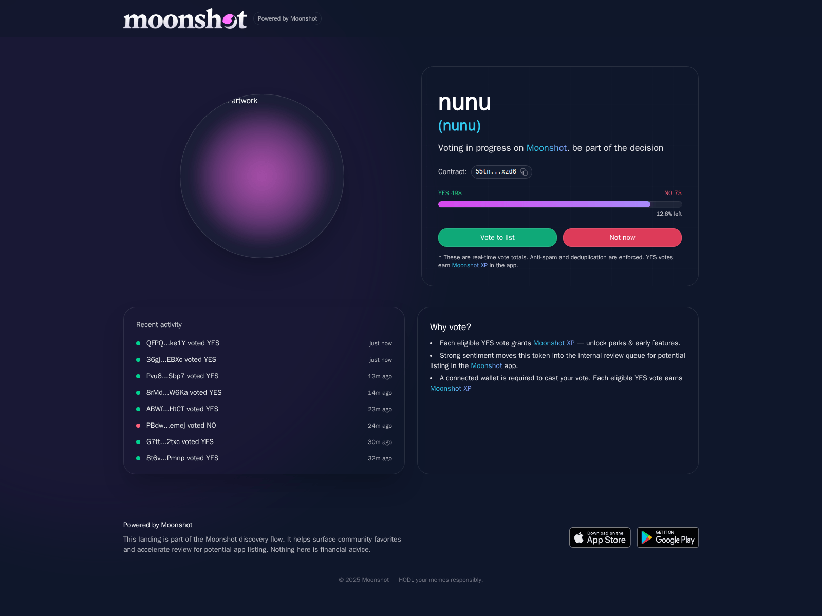 Screenshot of moonshot-rater.app