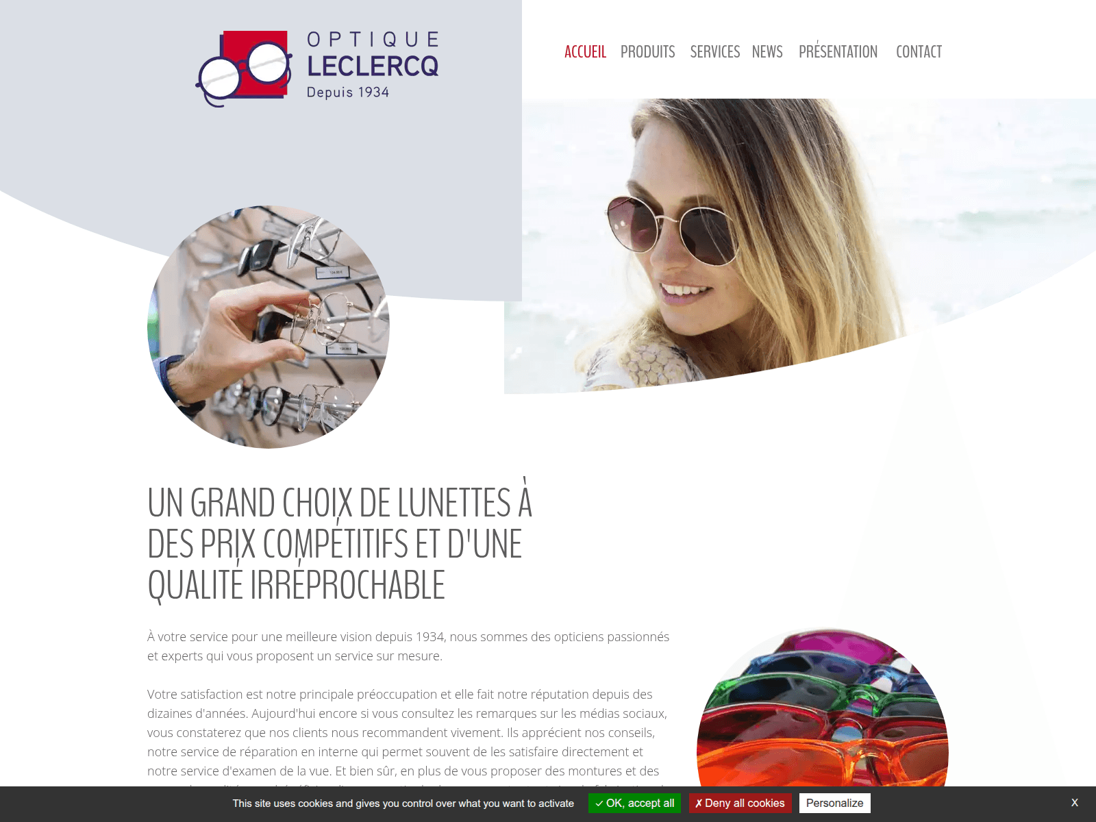 Screenshot of optique-leclercq.be