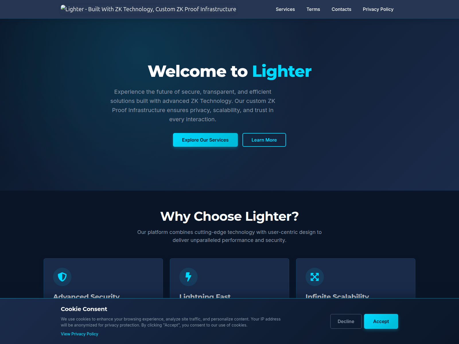 Screenshot of bighter.xyz