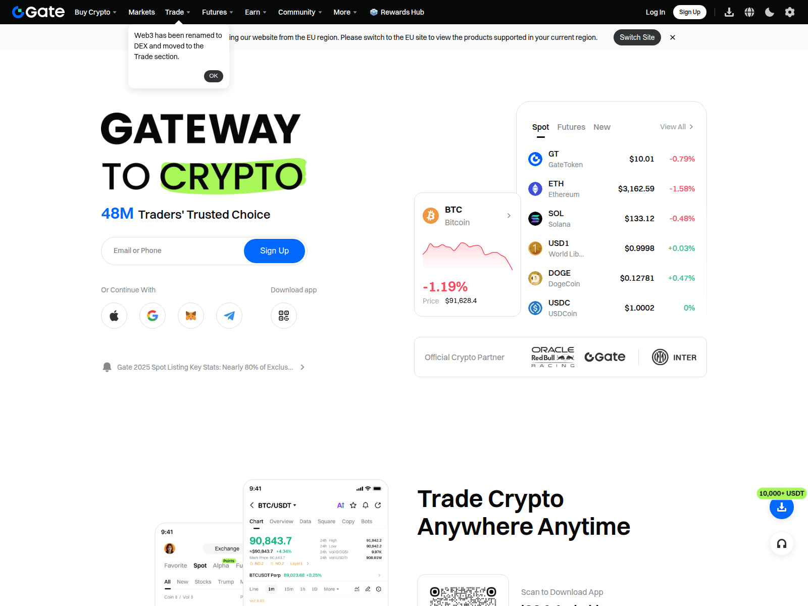 Screenshot of gateex.org
