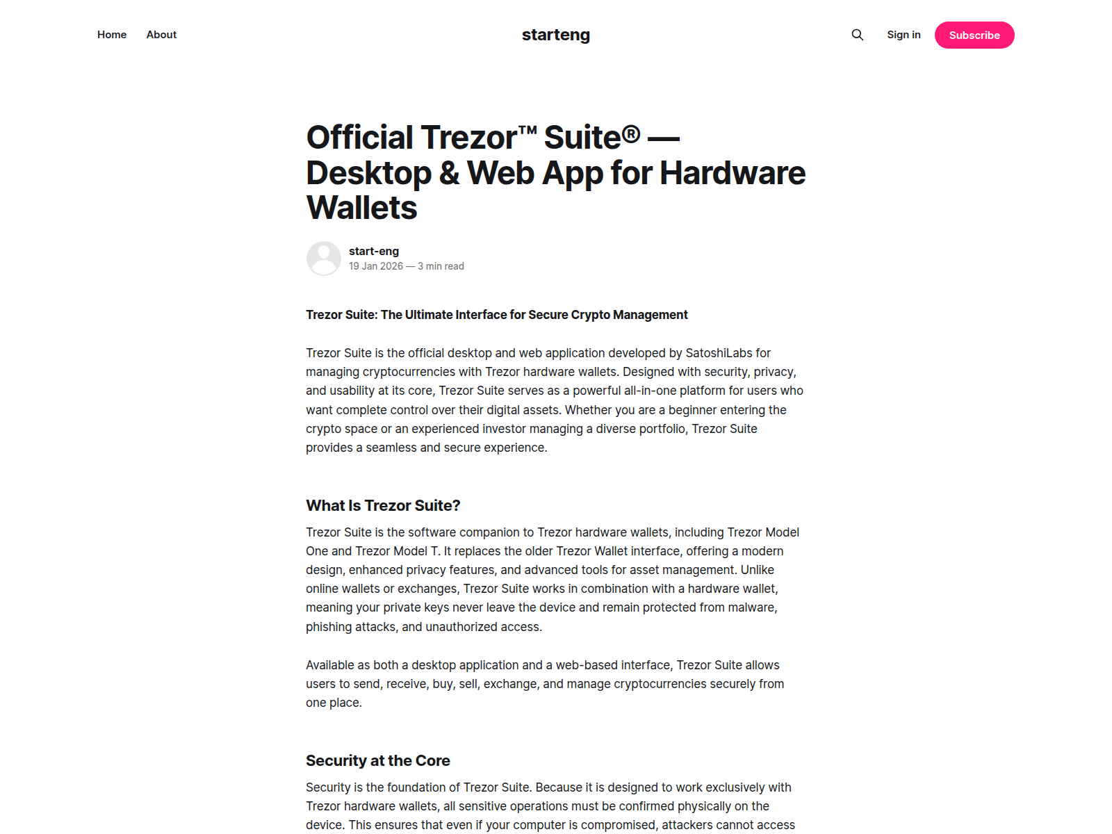 Screenshot of eng-starts.ghost.io