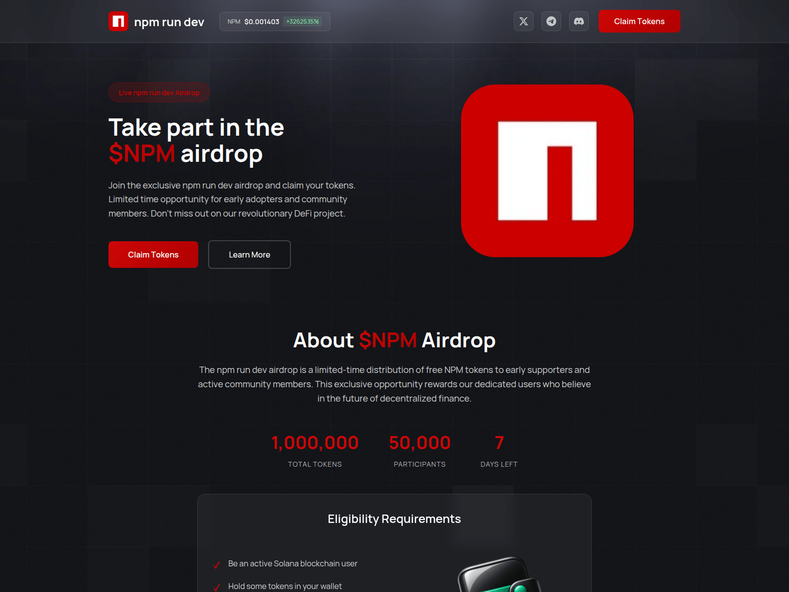 Screenshot of register-npm.fun