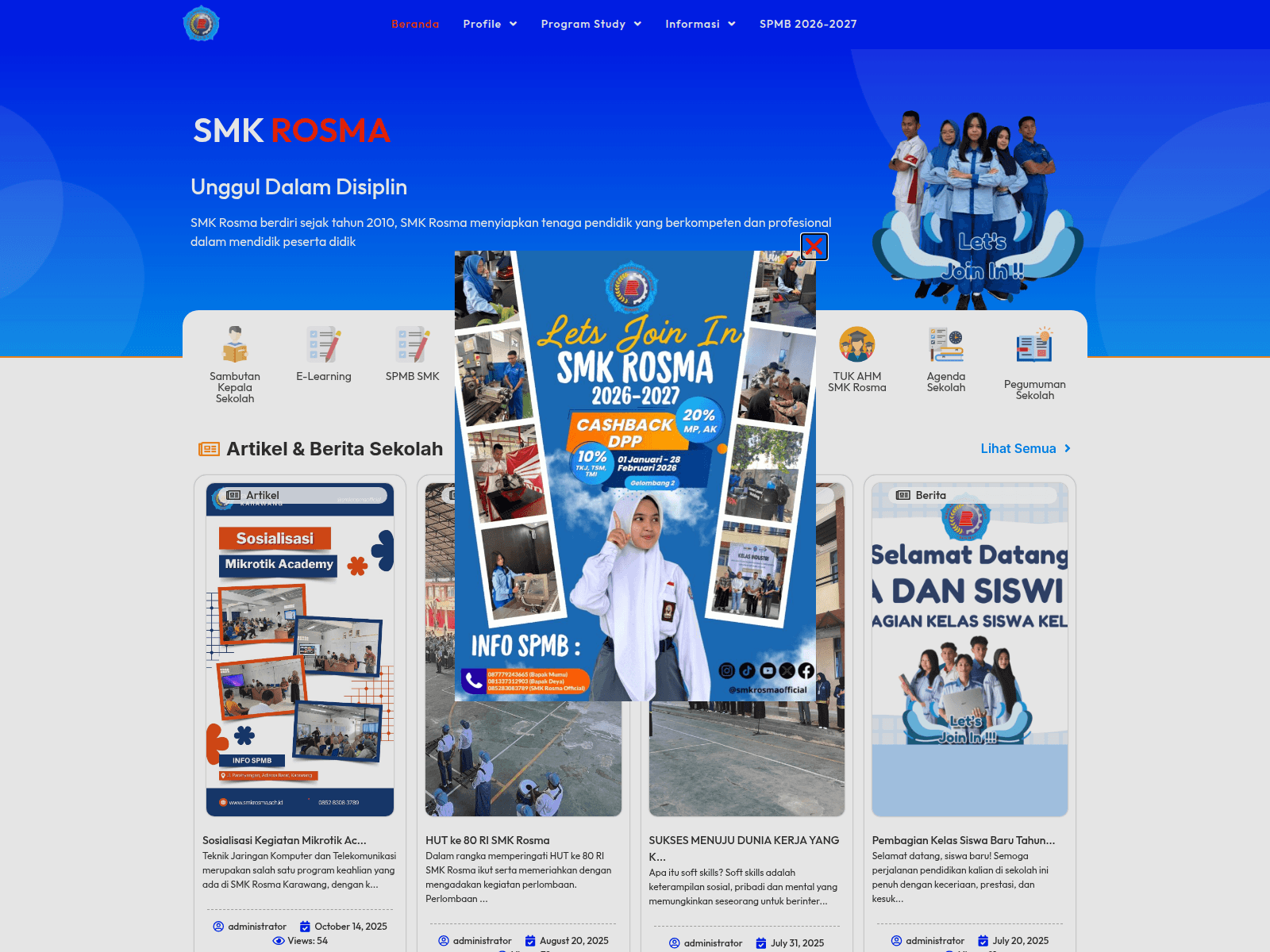 Screenshot of smksrosma.sch.id