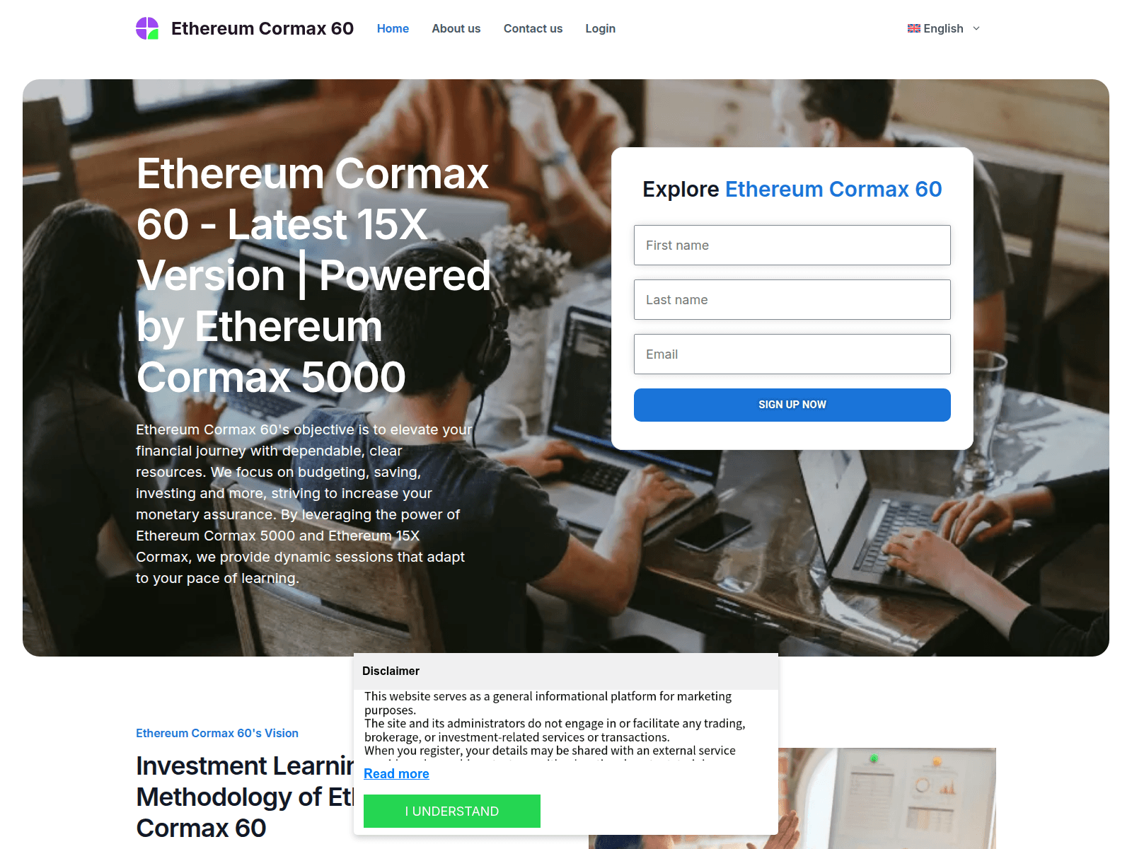 Screenshot of ethereumcormax-platform.com