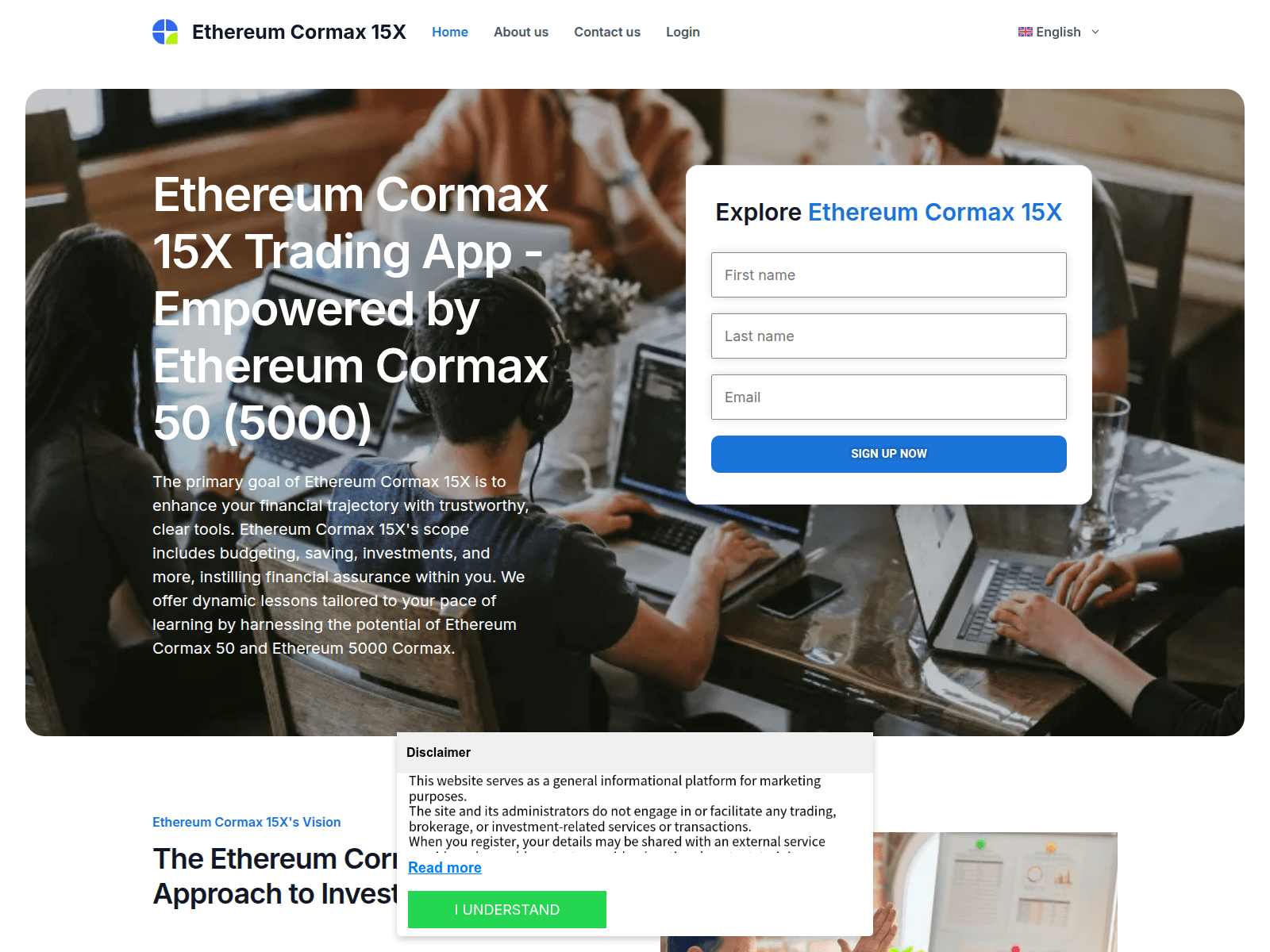 Screenshot of ethereumcormax.co