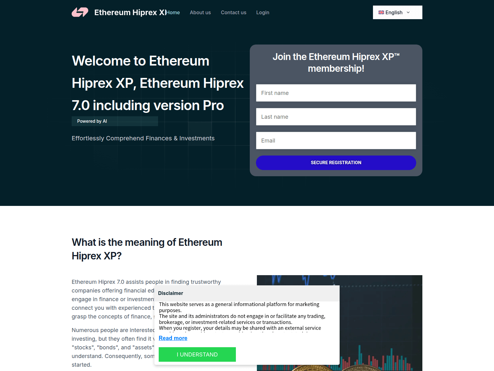 Screenshot of ethereum-hiprex.com