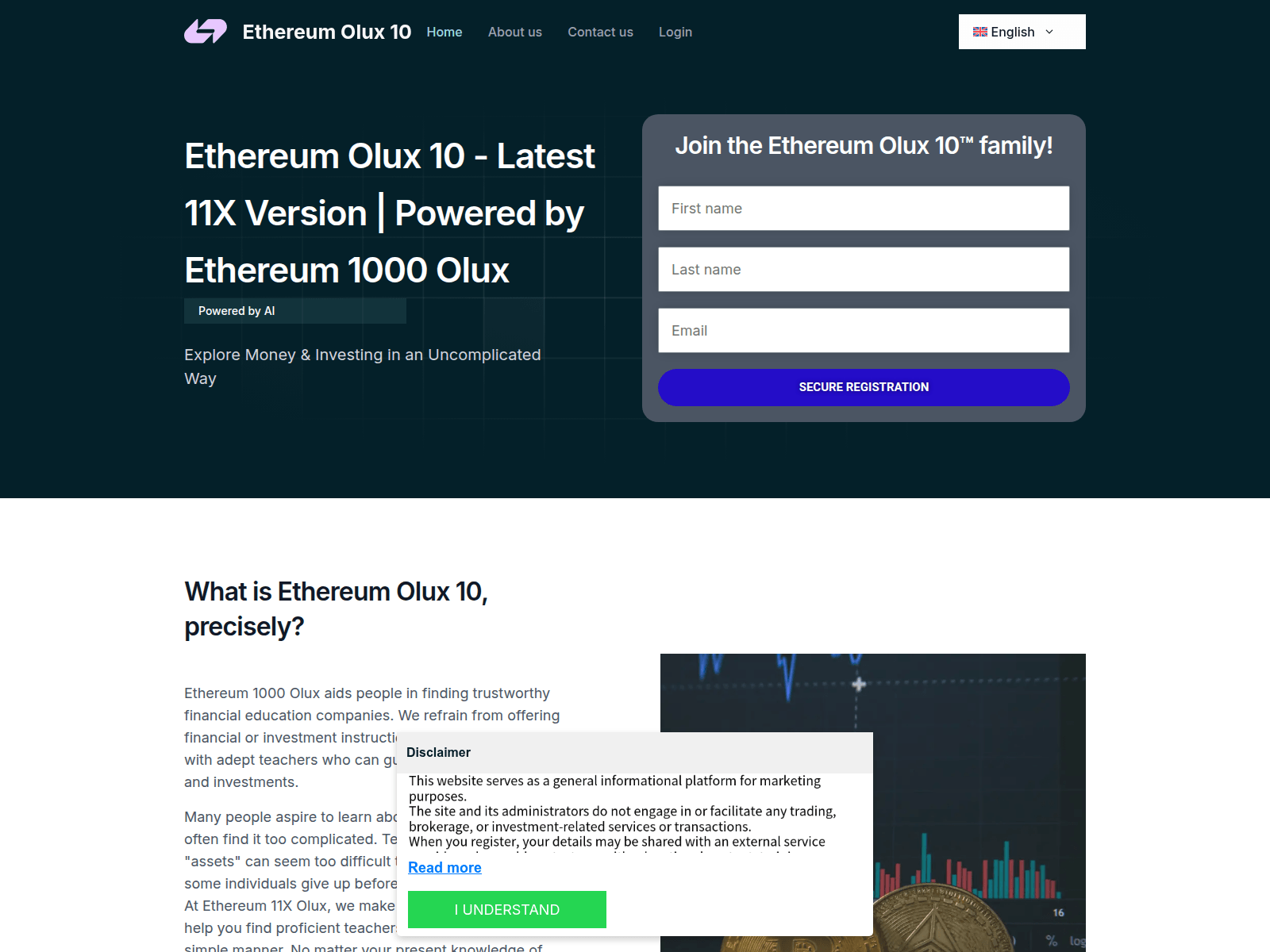 Screenshot of ethereumoluxapp.net