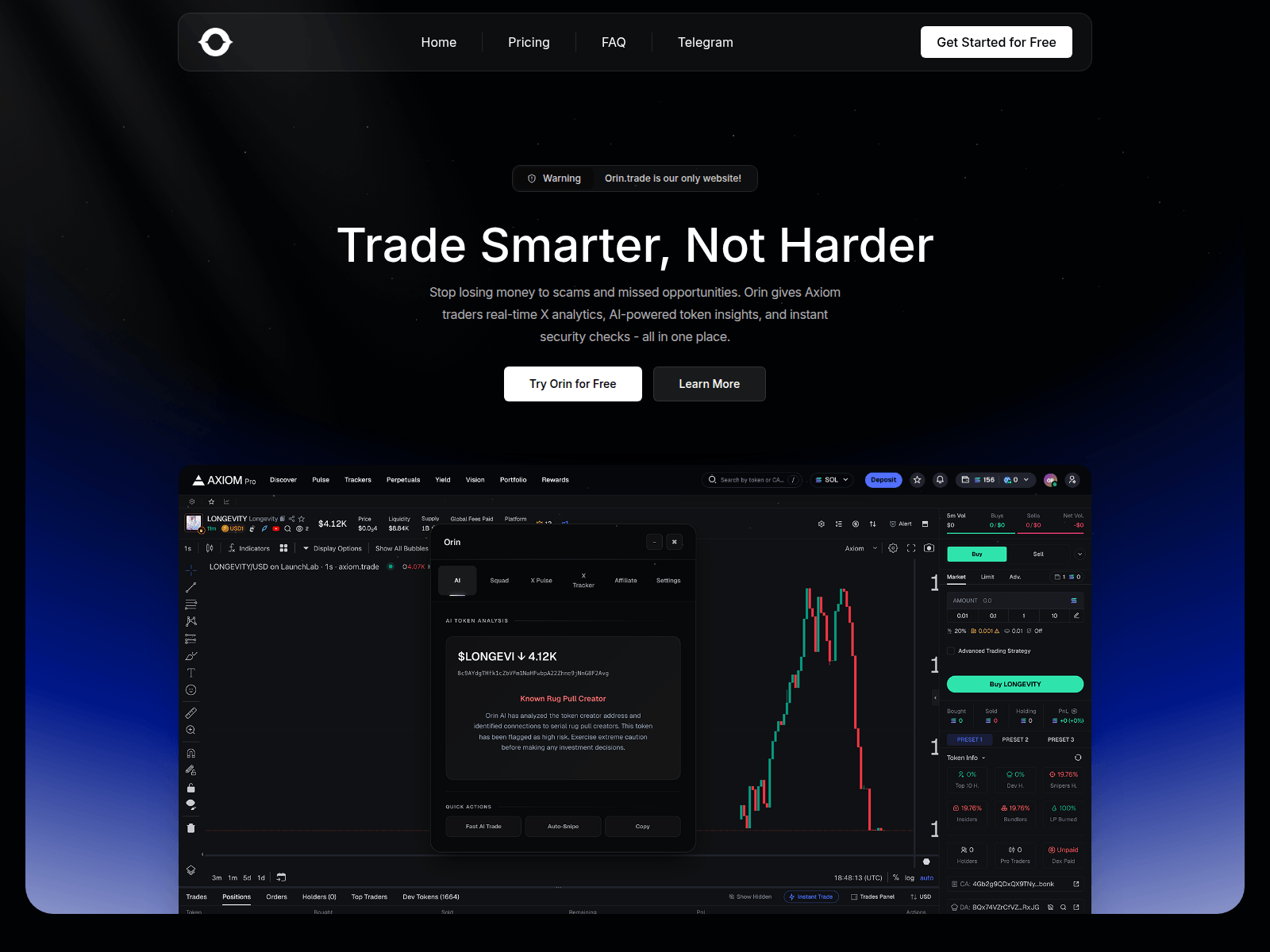 Screenshot of orin.trade