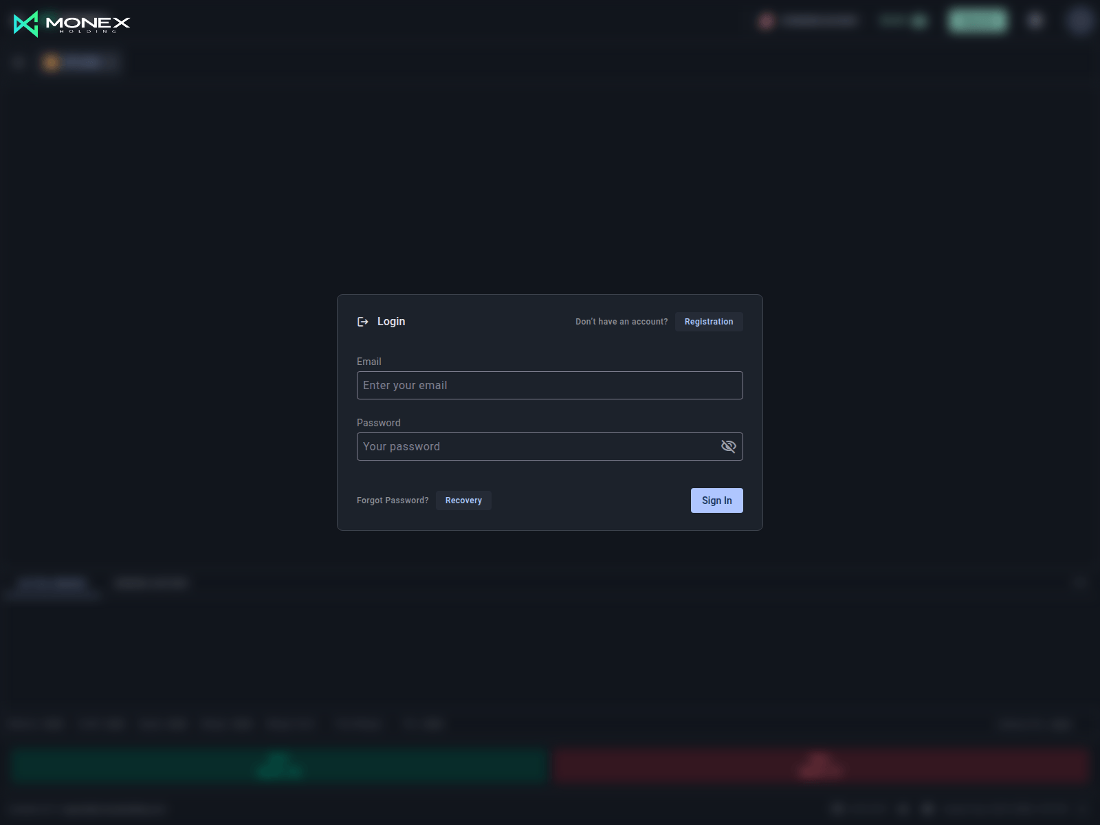 Screenshot of trd.monexahollding.com