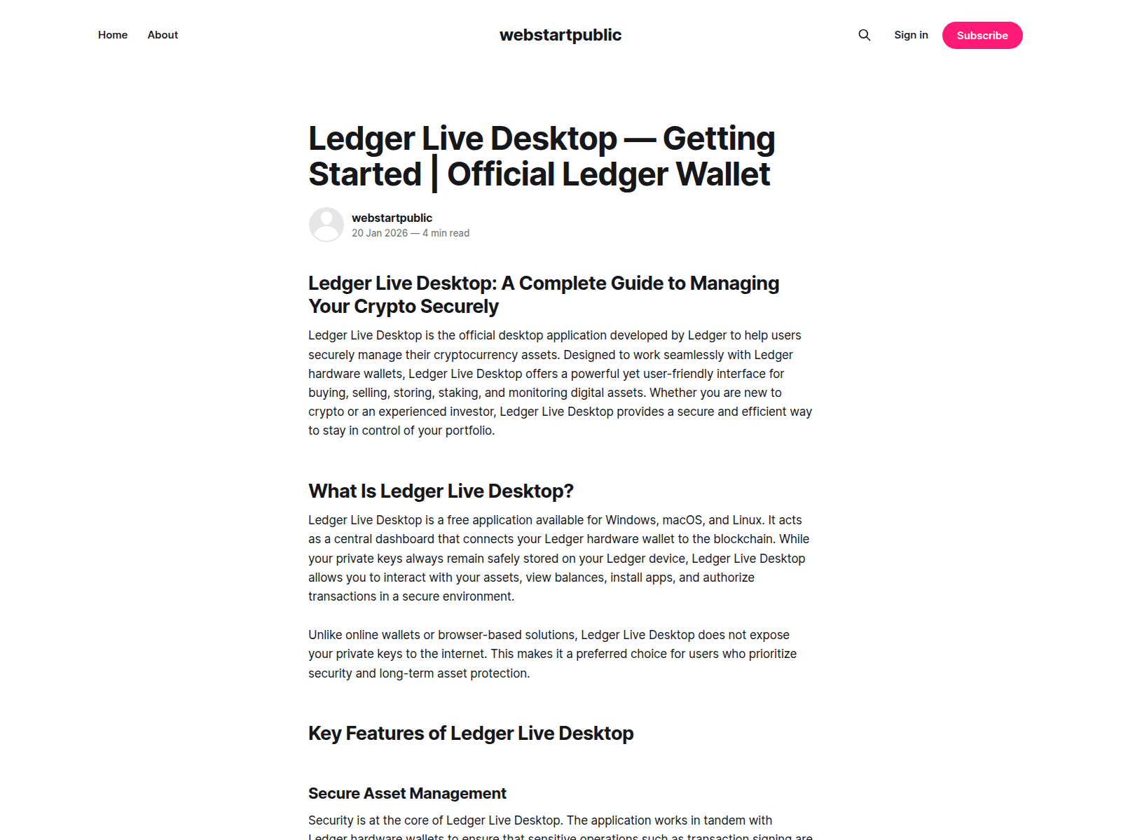 Screenshot of webstartpublic.ghost.io