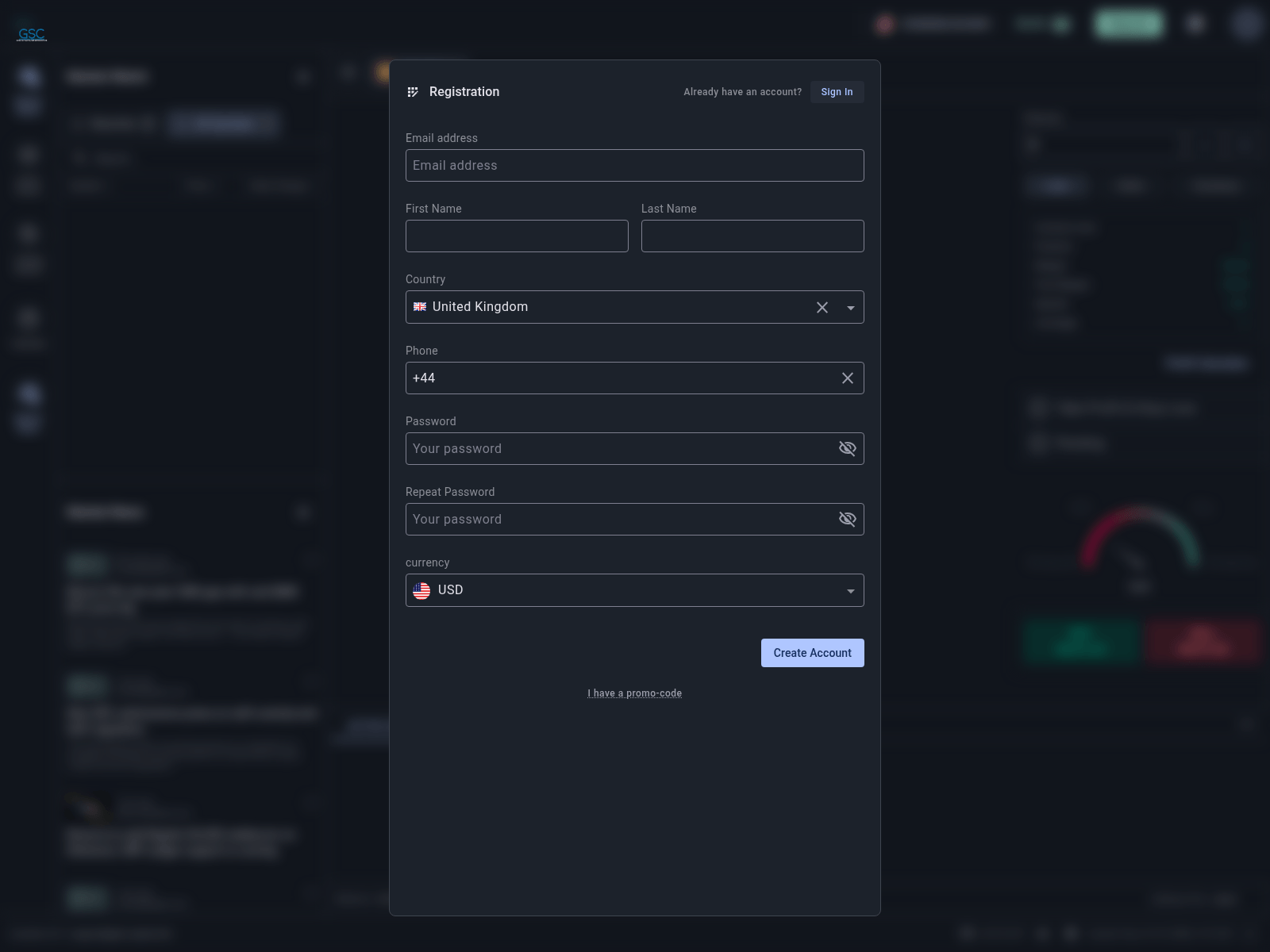 Screenshot of cfd.glen-capitals.com