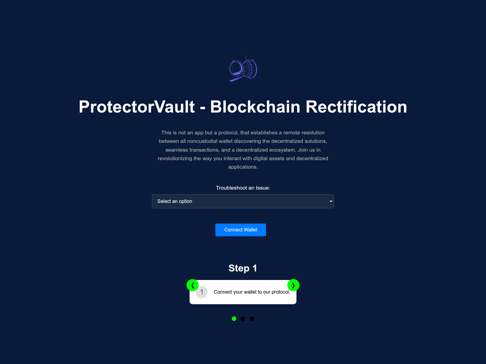 Screenshot of protectorvault.onrender.com