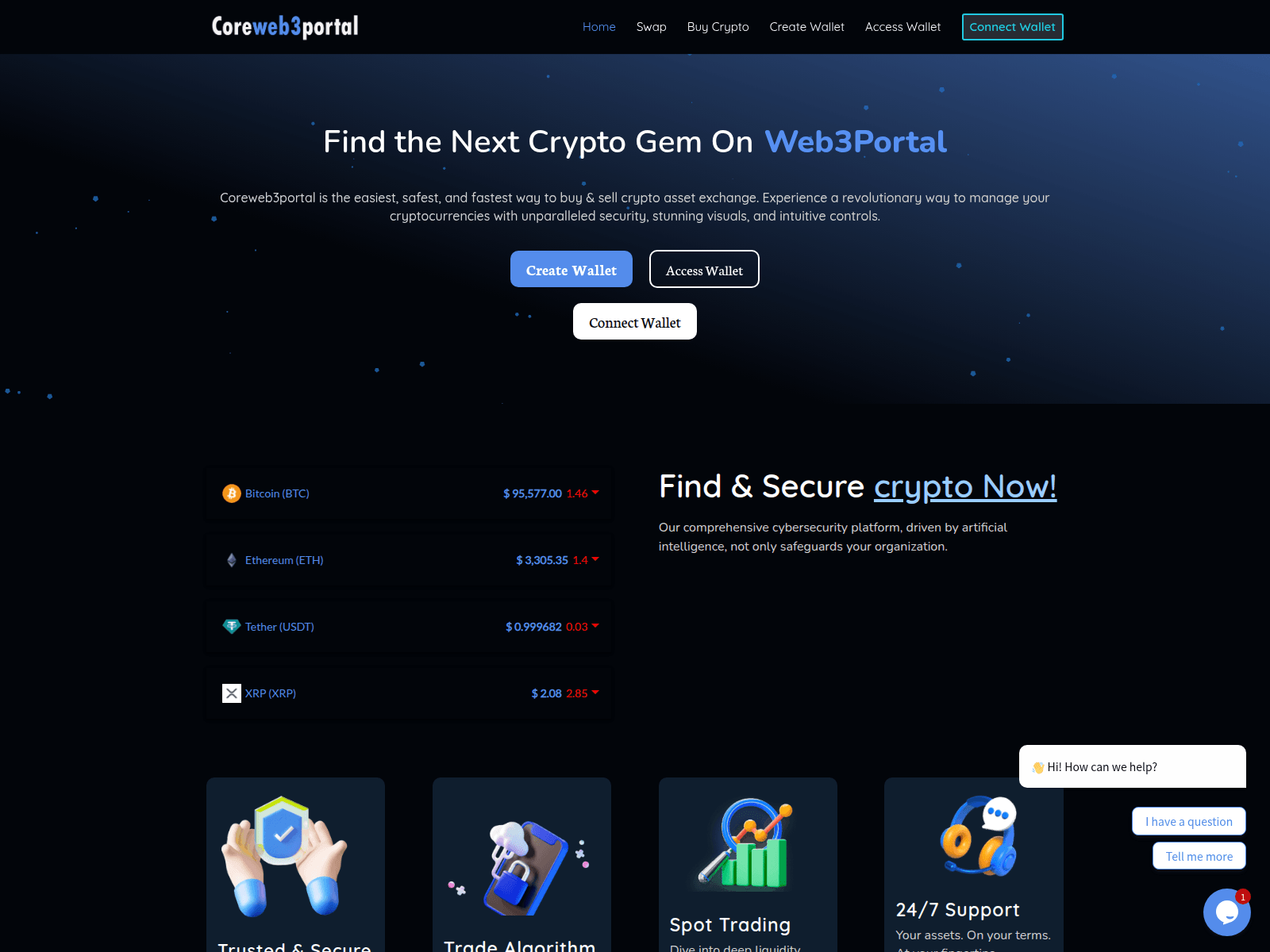 Screenshot of coreweb3portal.com
