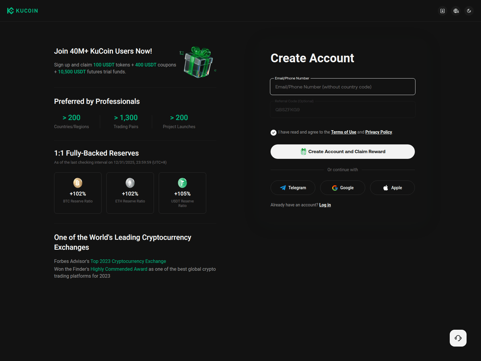 Screenshot of kucoen.com