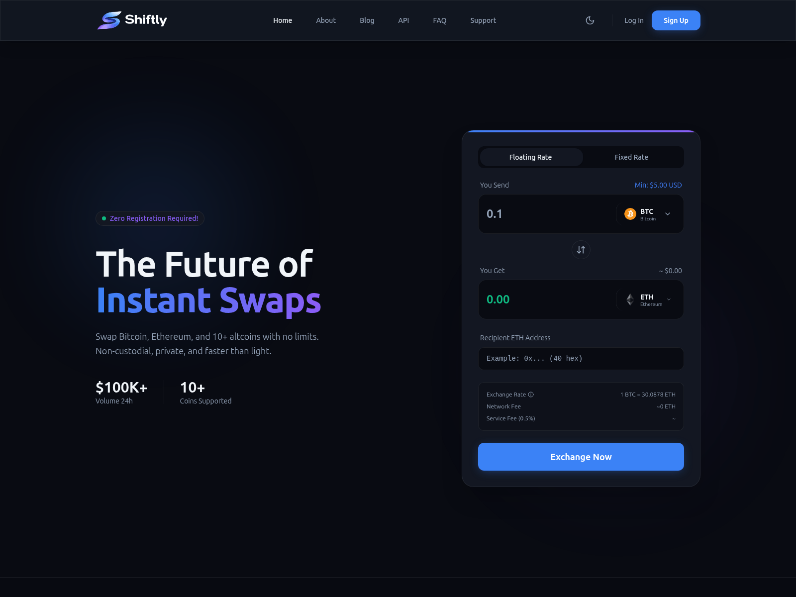 Screenshot of shiftly.at