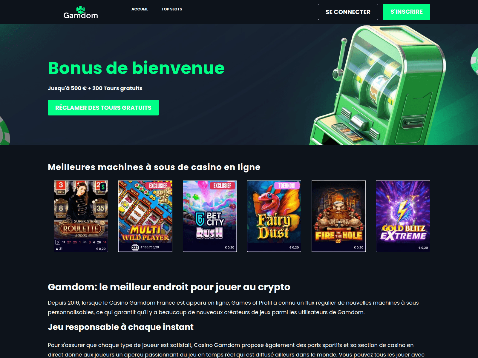 Screenshot of gamdom1.fr