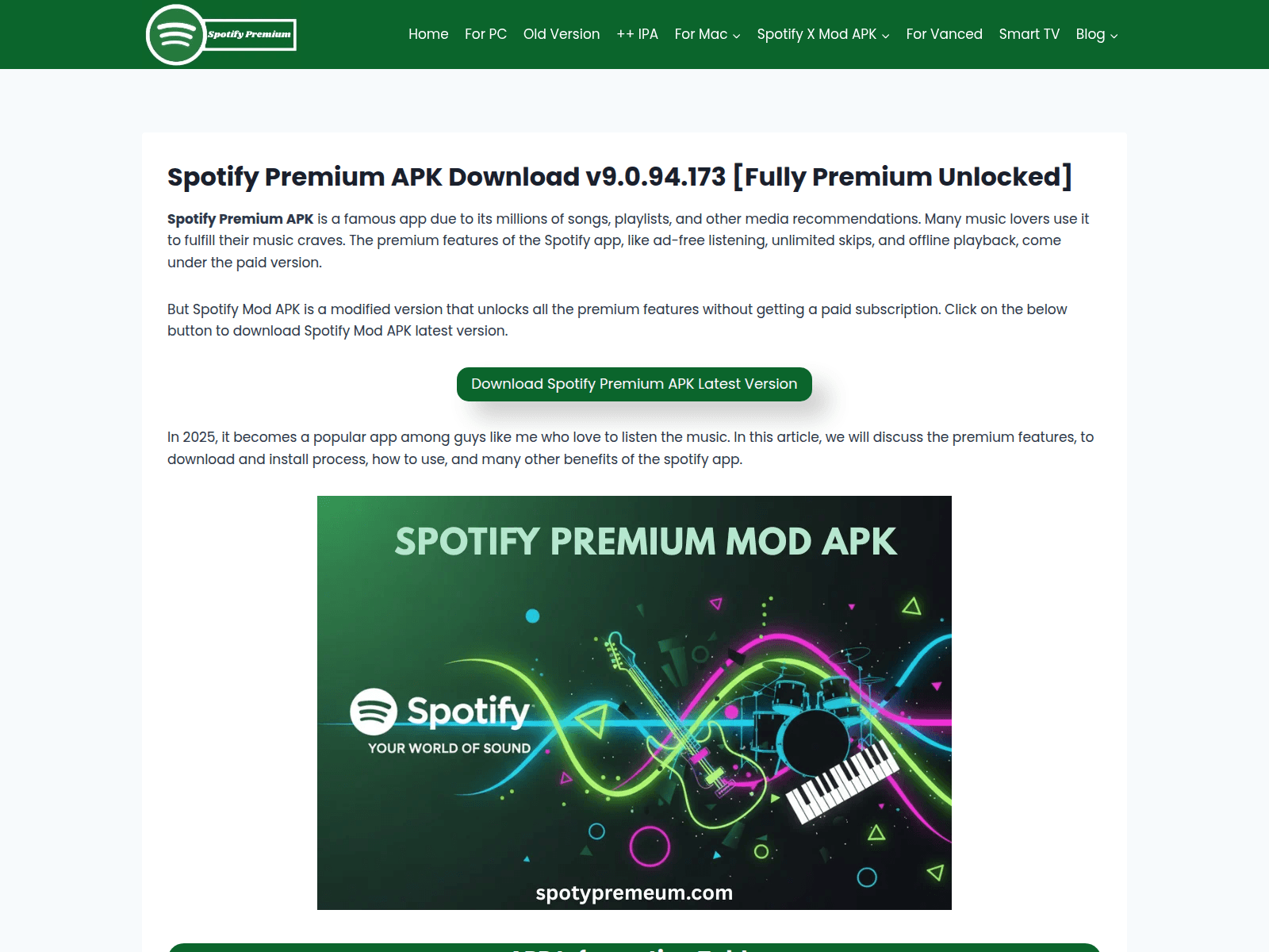 Screenshot of spotypremeum.com