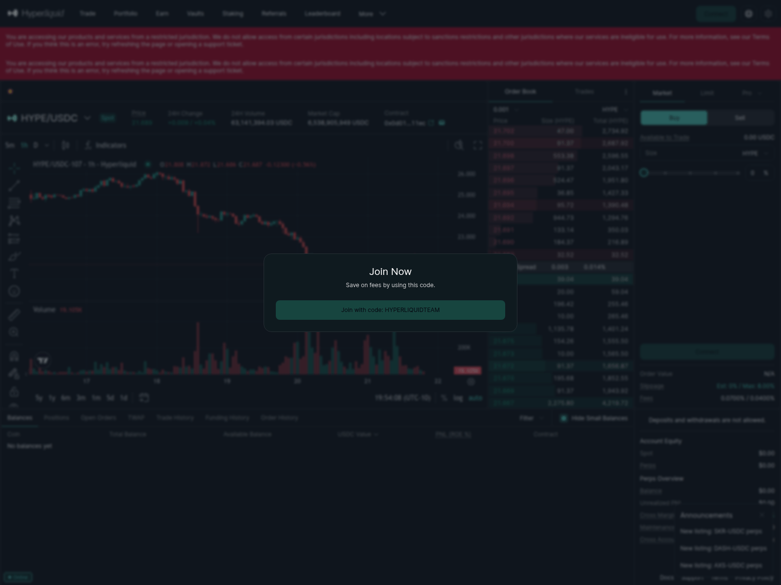 Screenshot of hyperliqhid.xyz