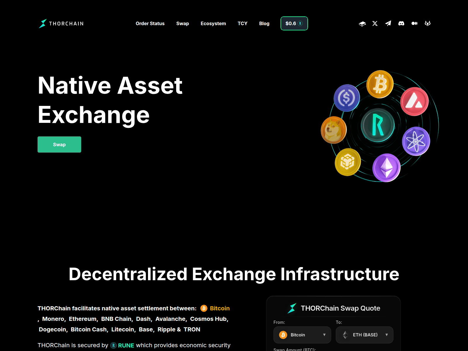 Screenshot of thoorchain.org
