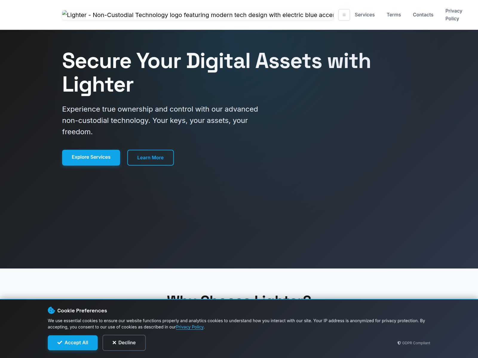 Screenshot of lighter-onchain.xyz