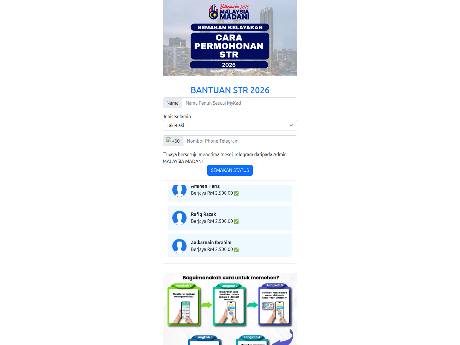 Screenshot of bantuanstr.rcgapk.com