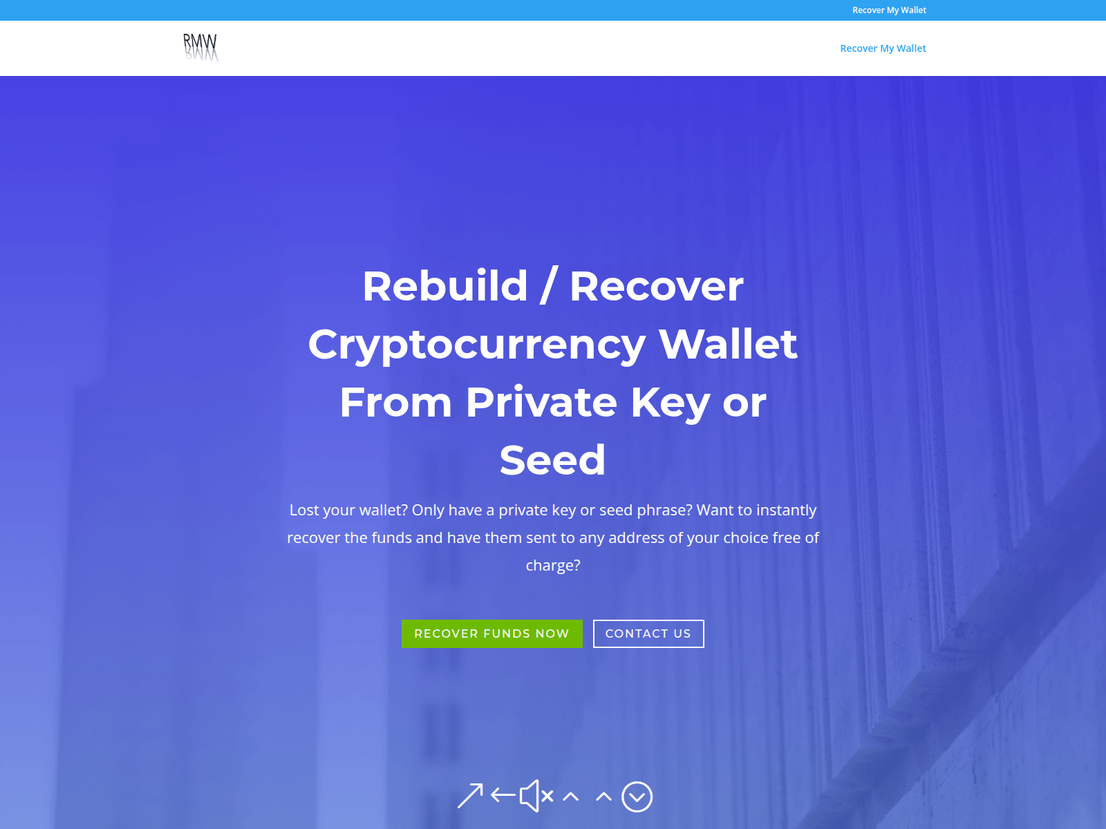 Screenshot of recovermywallet.org