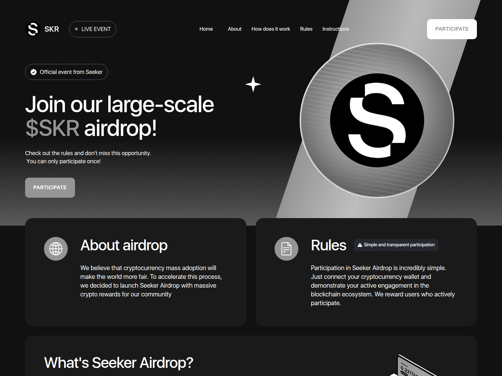 Screenshot of seekercoin.top