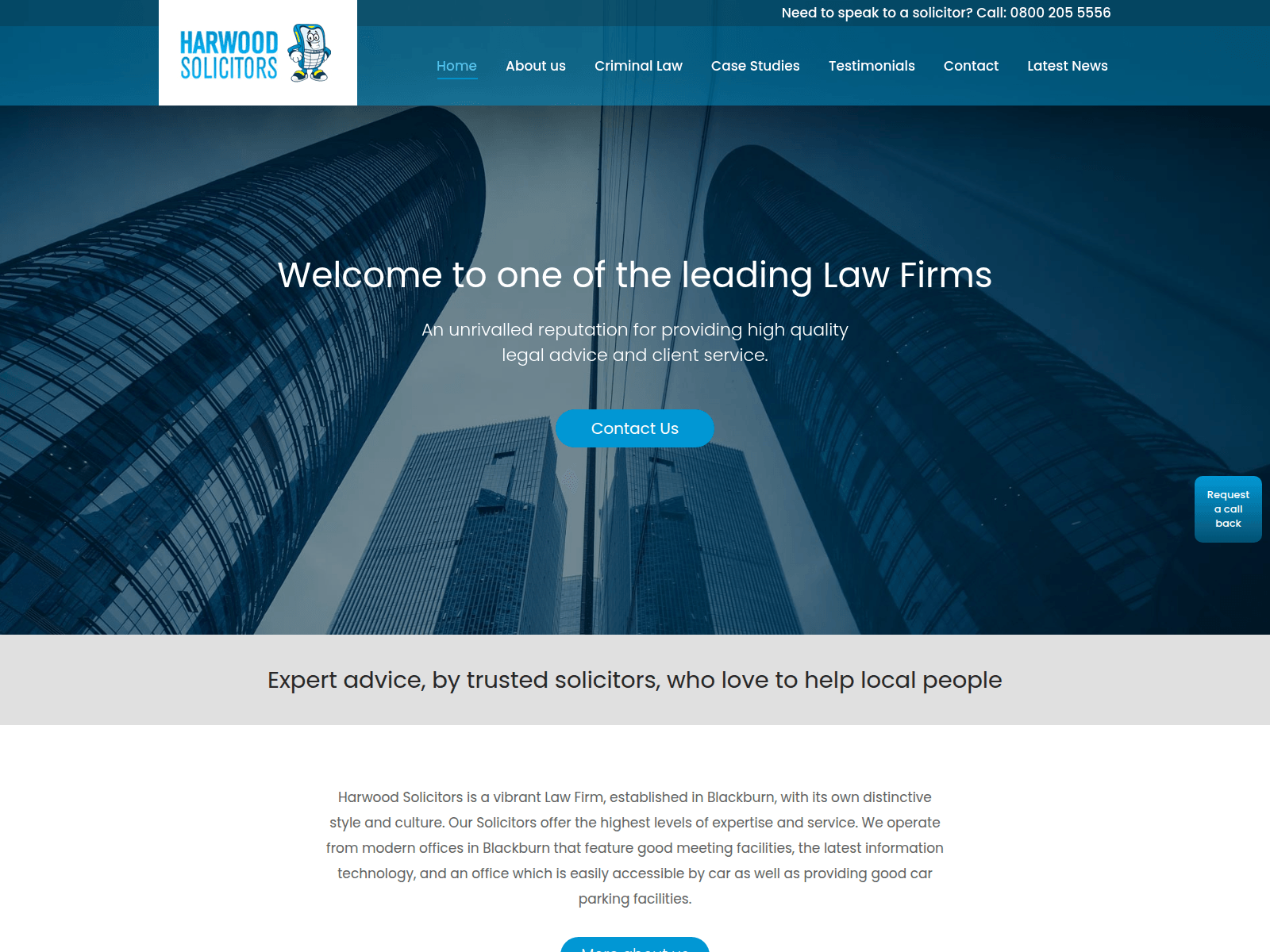 Screenshot of harwoodsolicitors.co.uk