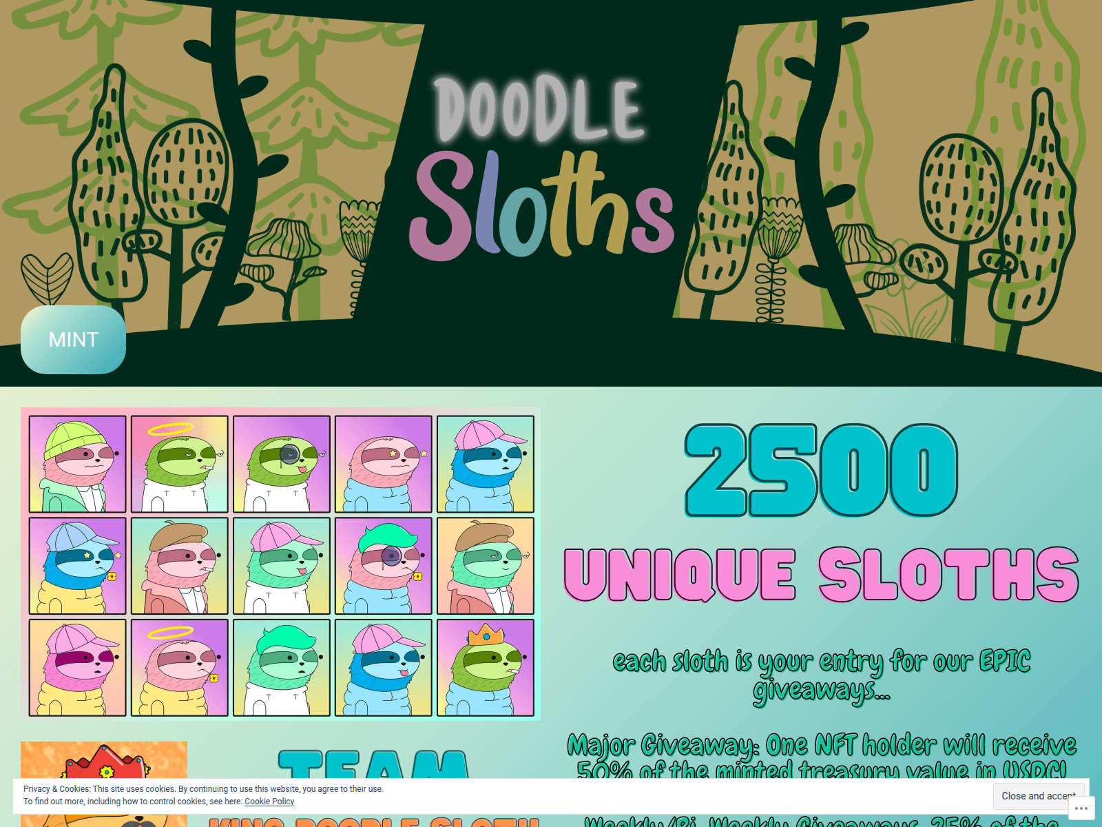 Screenshot of metric.doodleslothsnft.xyz