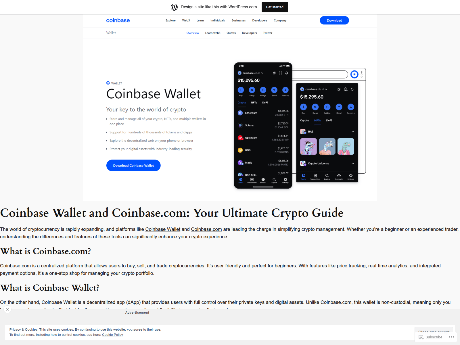 Screenshot of coinbasuwallet.wordpress.com