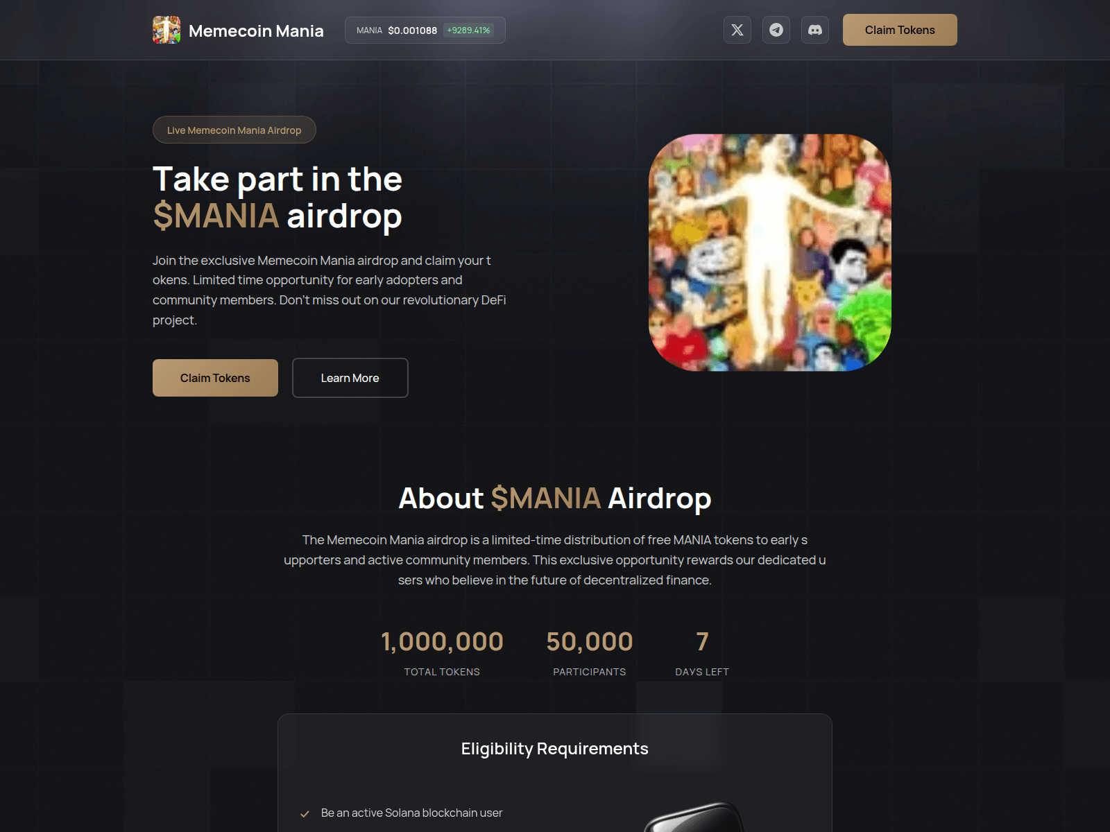 Screenshot of event-memecoin.fun