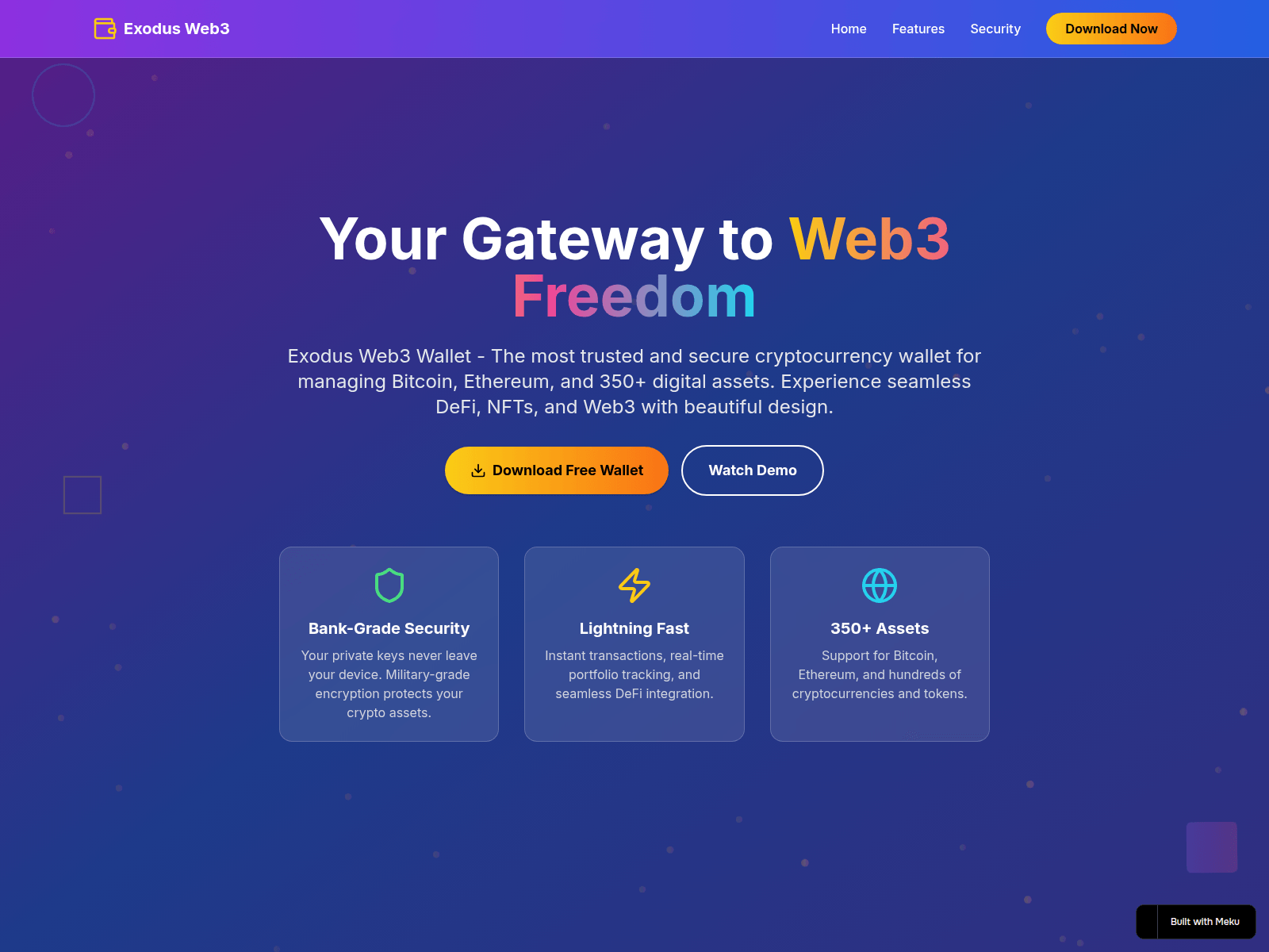 Screenshot of exodus-web3-walle.meku.app