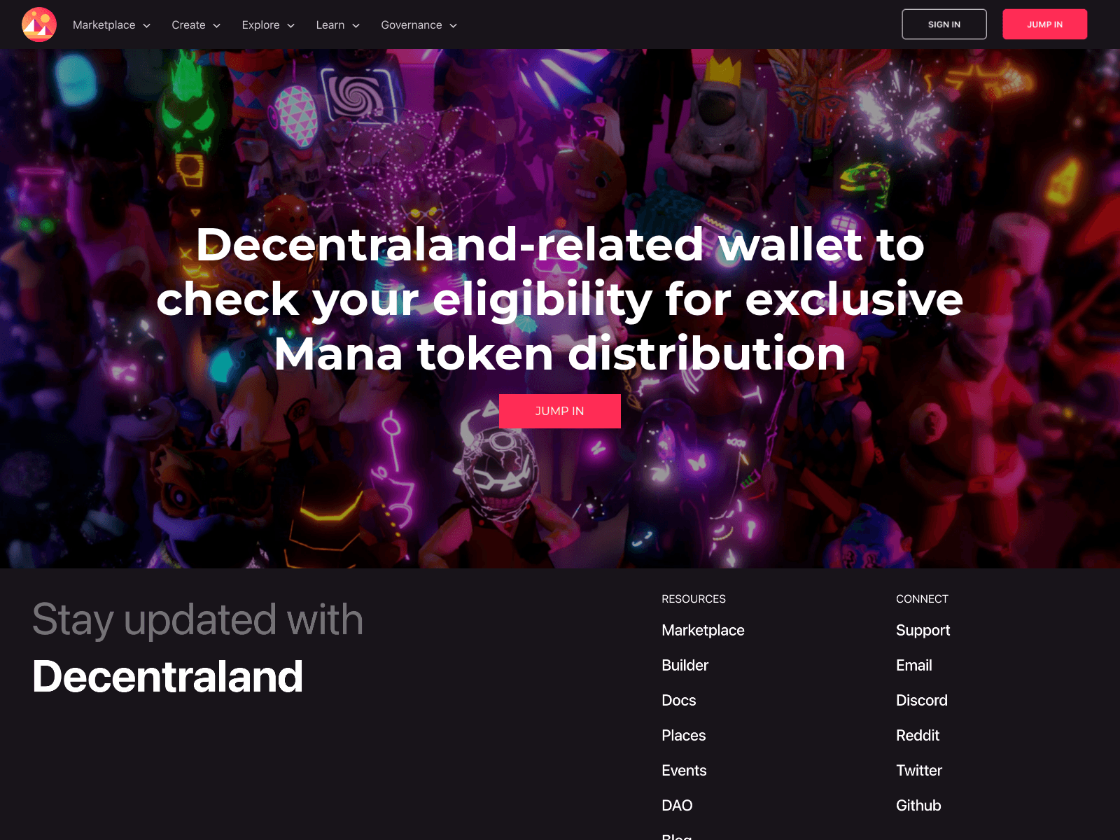 Screenshot of decentraland-claim.com