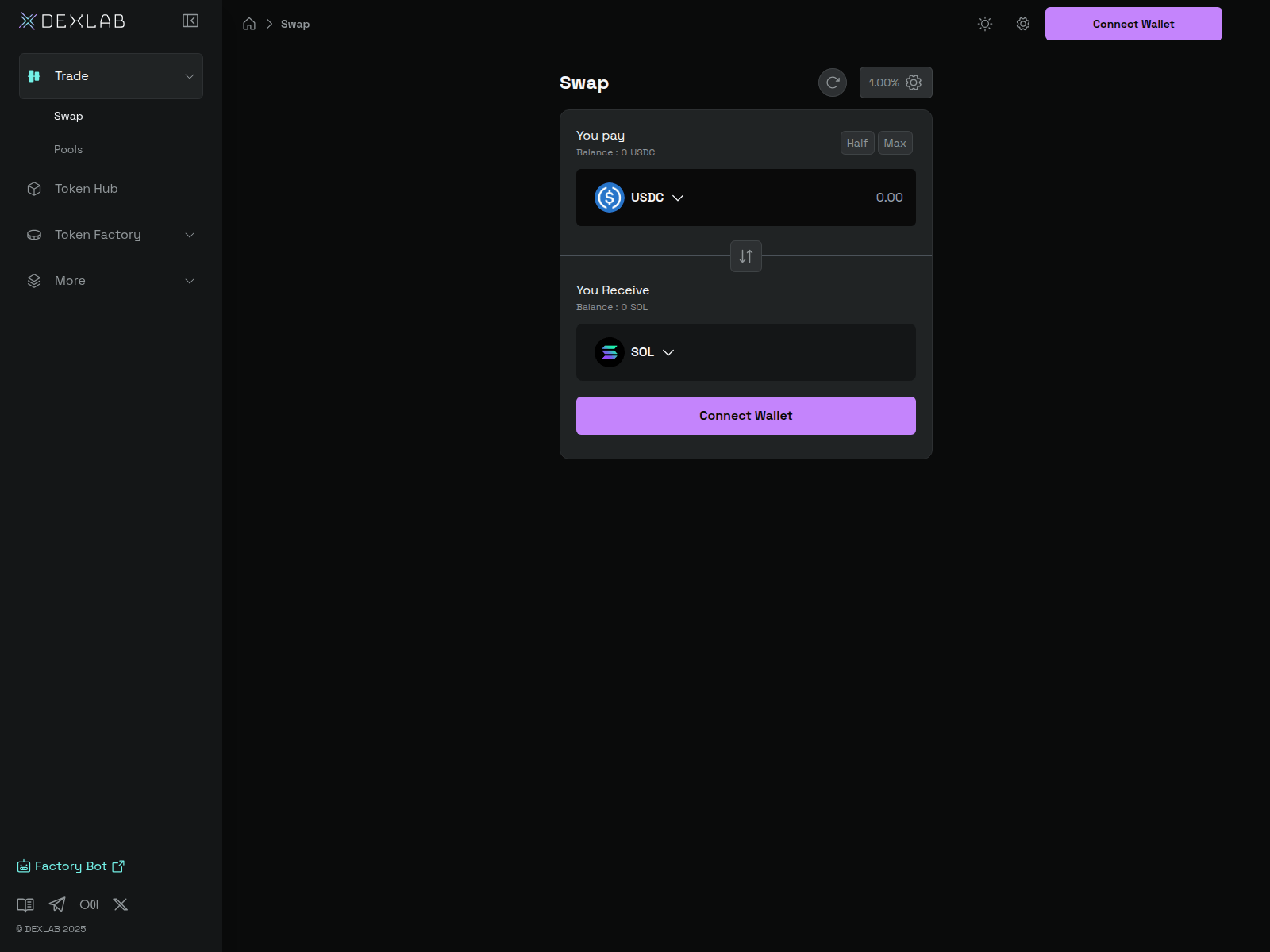 Screenshot of dexbridge.io