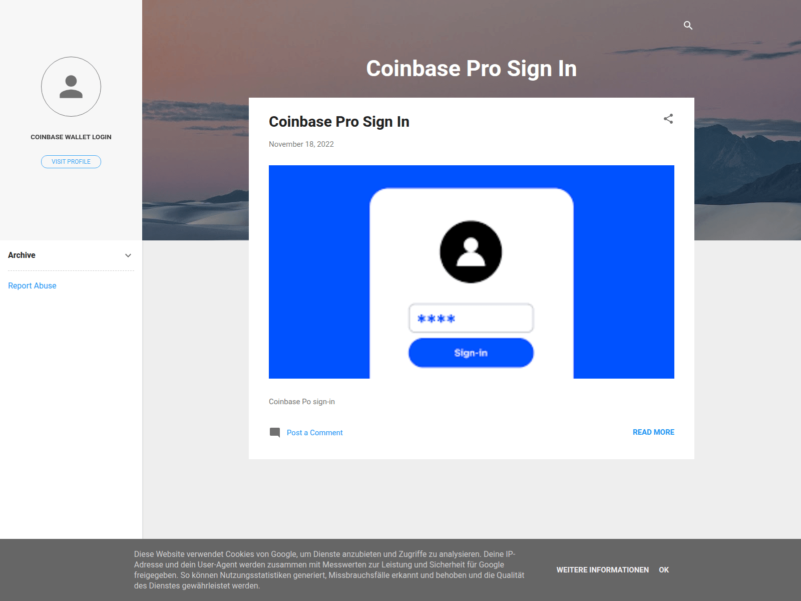 Screenshot of coinbase-pro-sign-ins.blogspot.com.ee