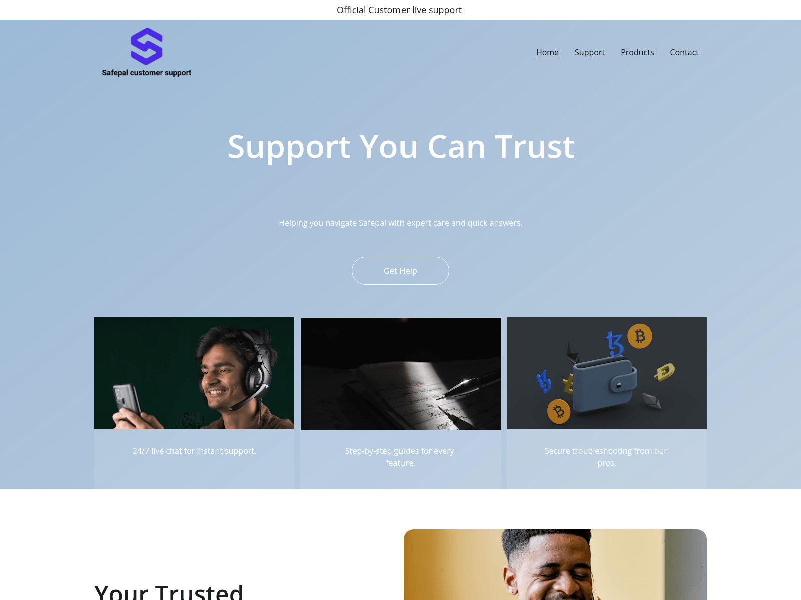 Screenshot of safepal.help
