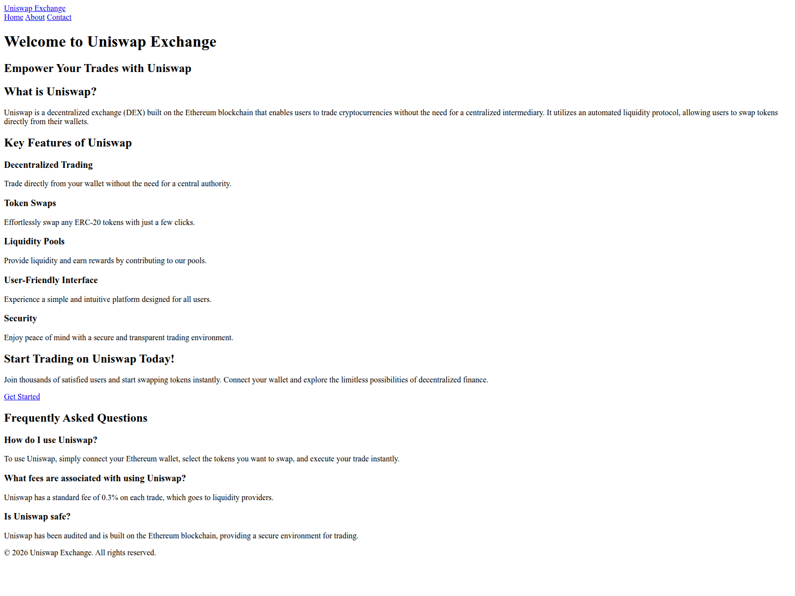 Screenshot of uniswap-guide-2026.com