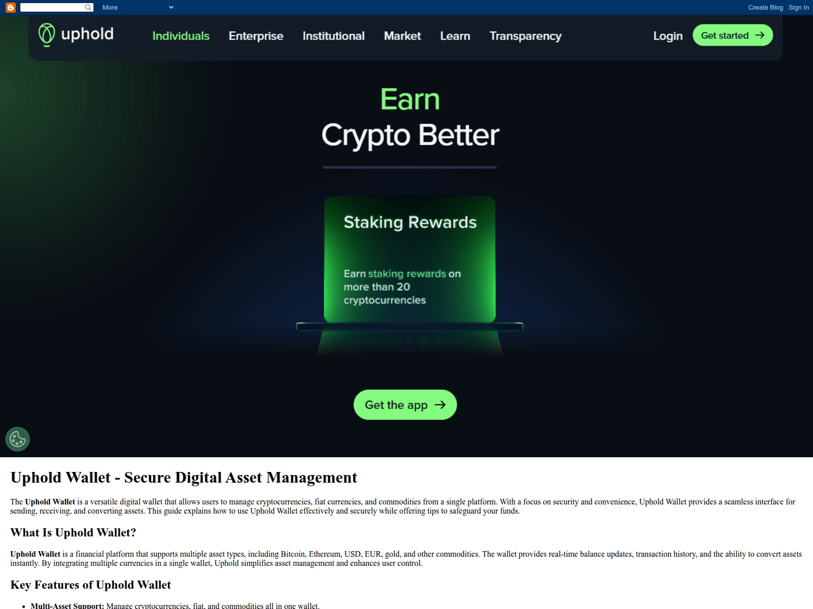 Screenshot of uphold-wallet-io.blogspot.ch