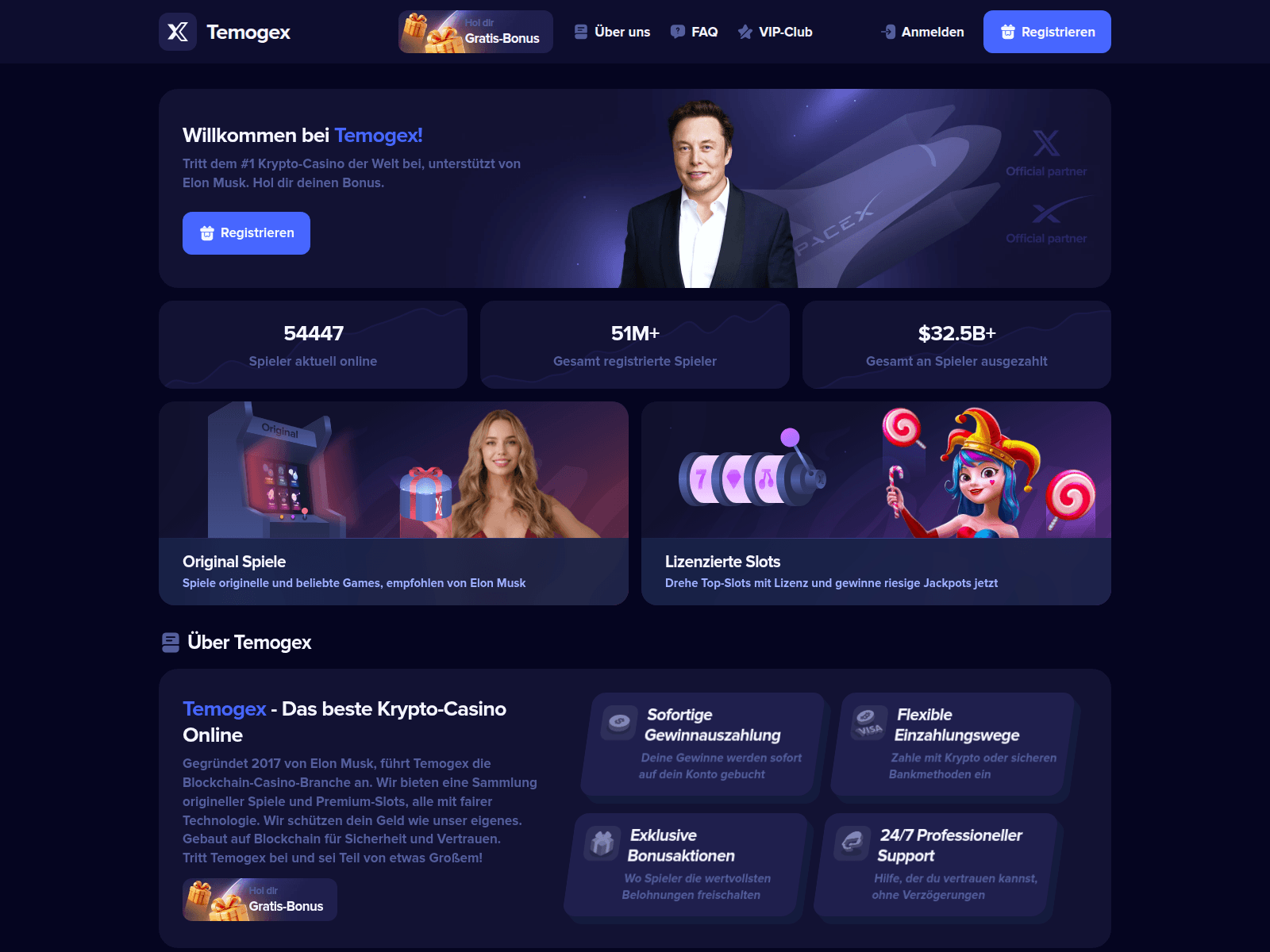 Screenshot of temogex.com