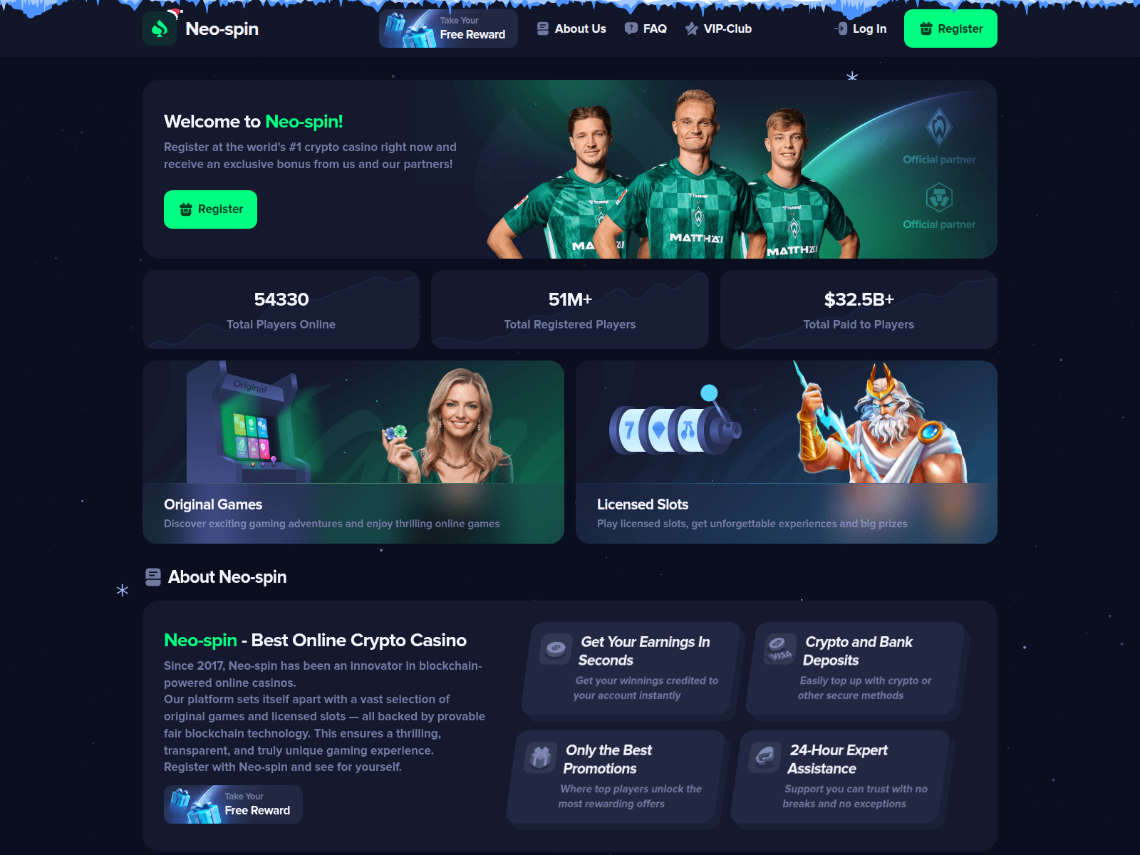 Screenshot of neo-spin.live