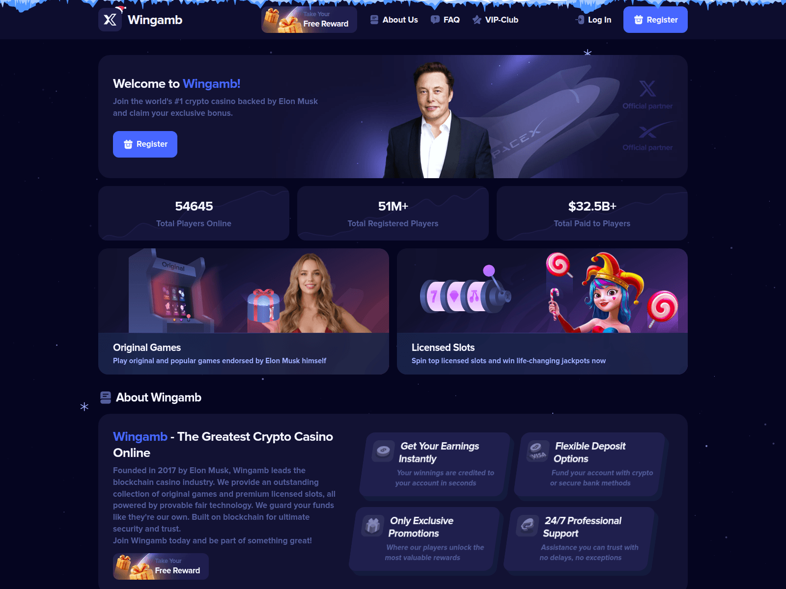 Screenshot of wingamb.cc