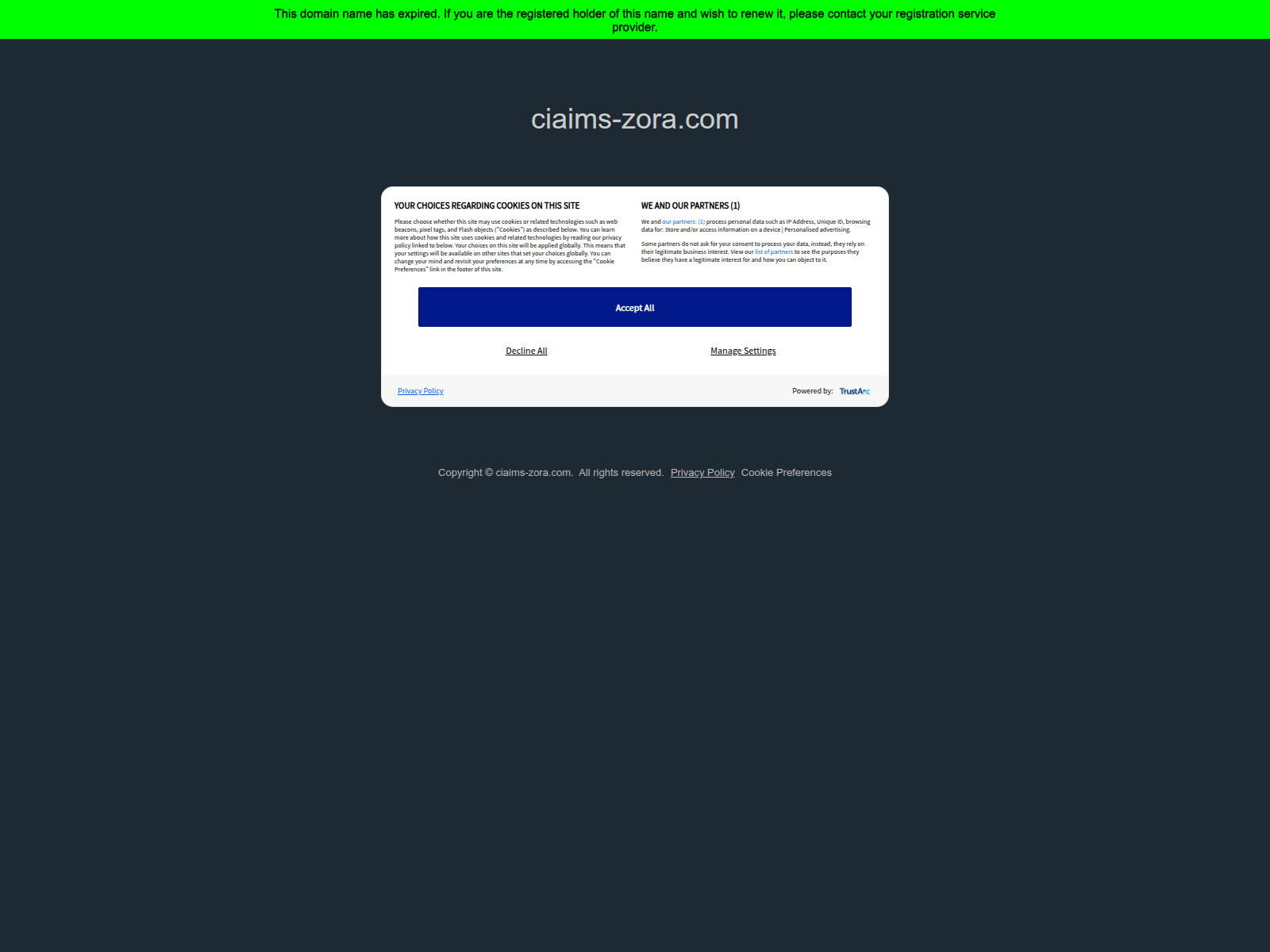 Screenshot of ciaims-zora.com