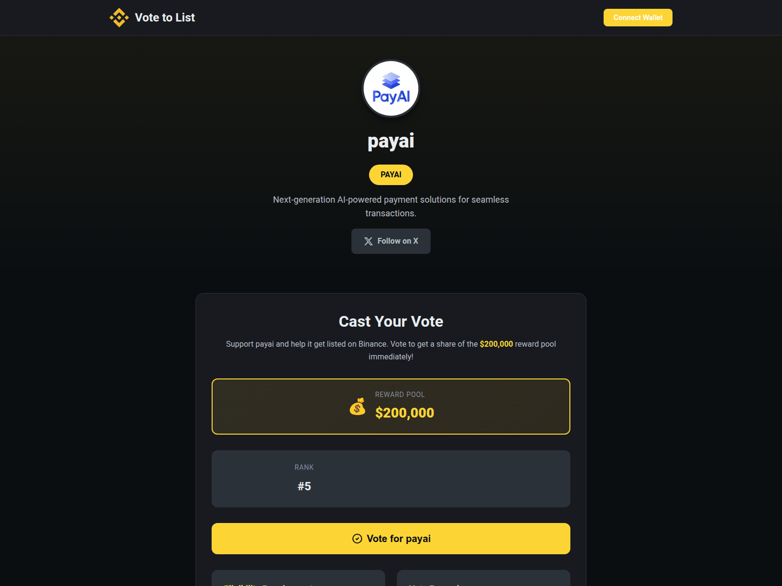 Screenshot of payai.votetolist.app