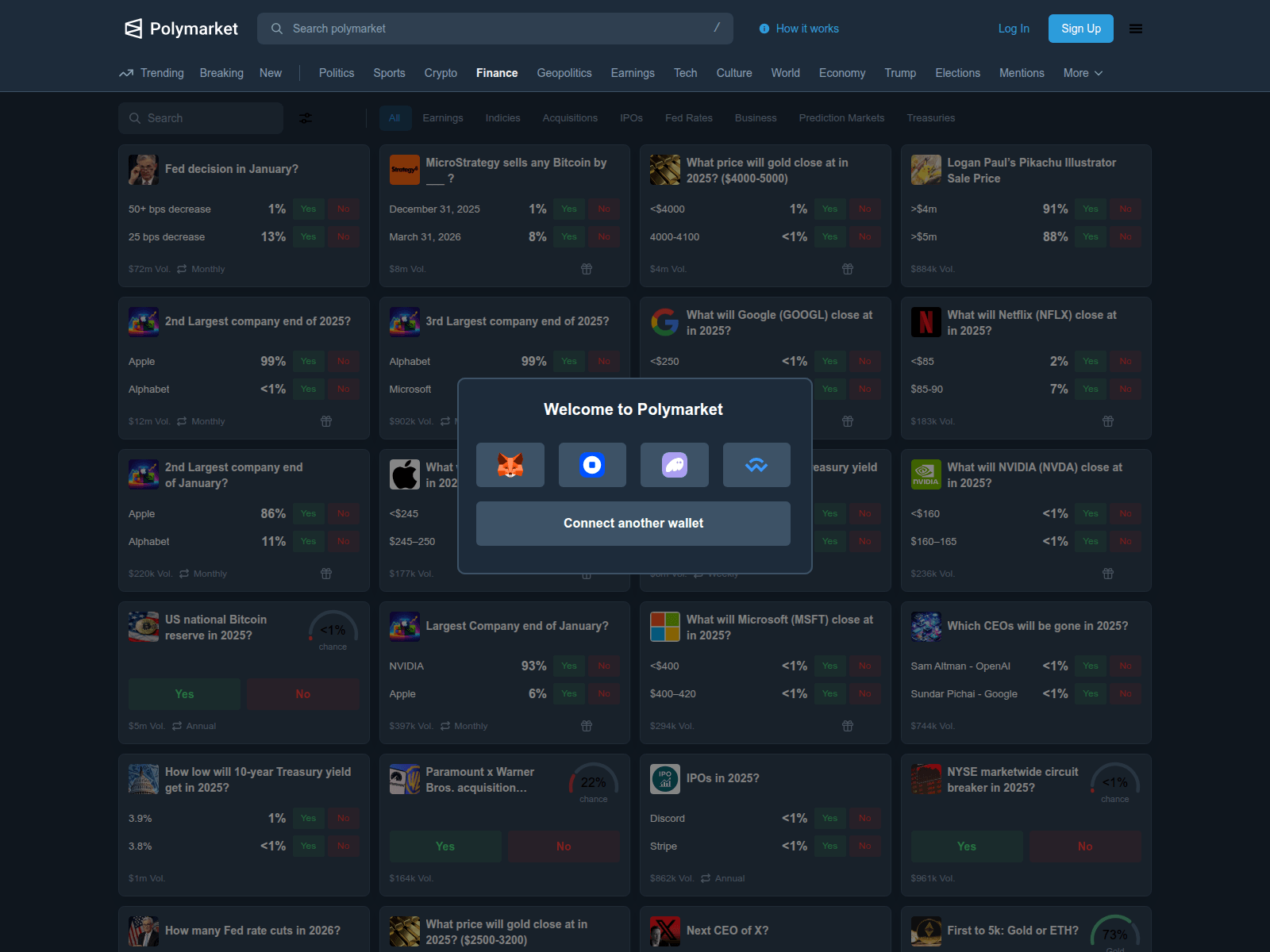 Screenshot of pollymarkets.us