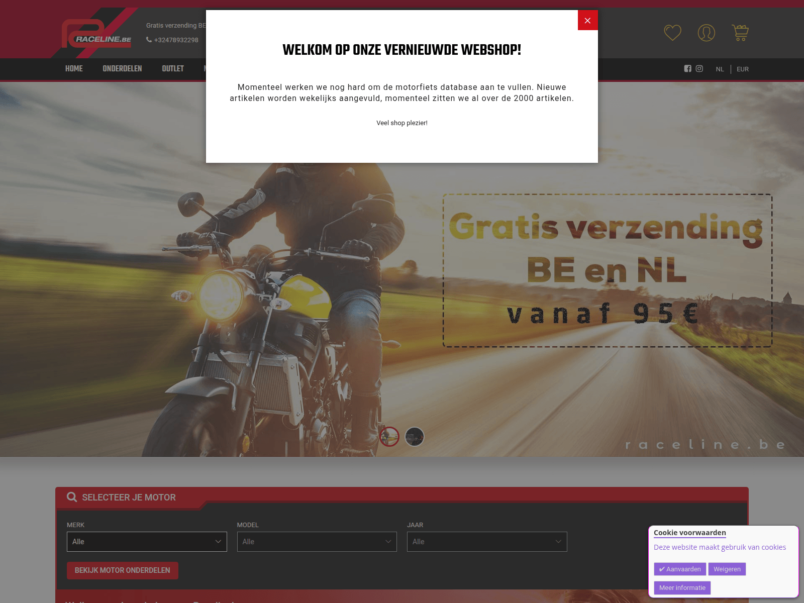 Screenshot of raceline.be