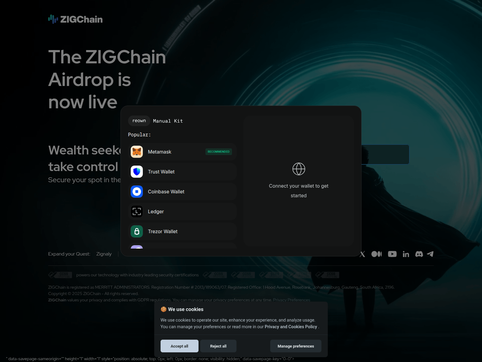 Screenshot of zigchain.dev