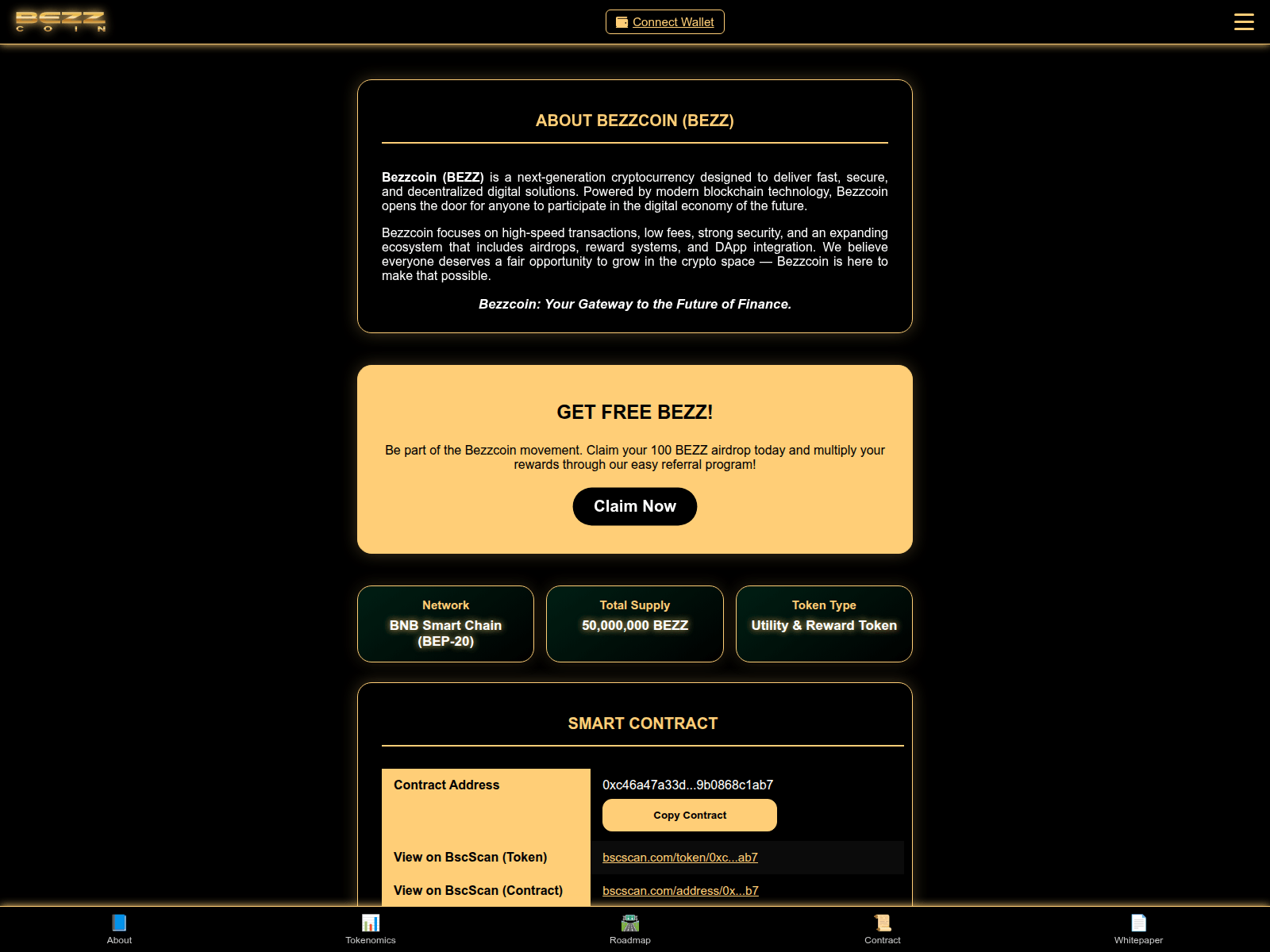 Screenshot of bezzcoin.xyz